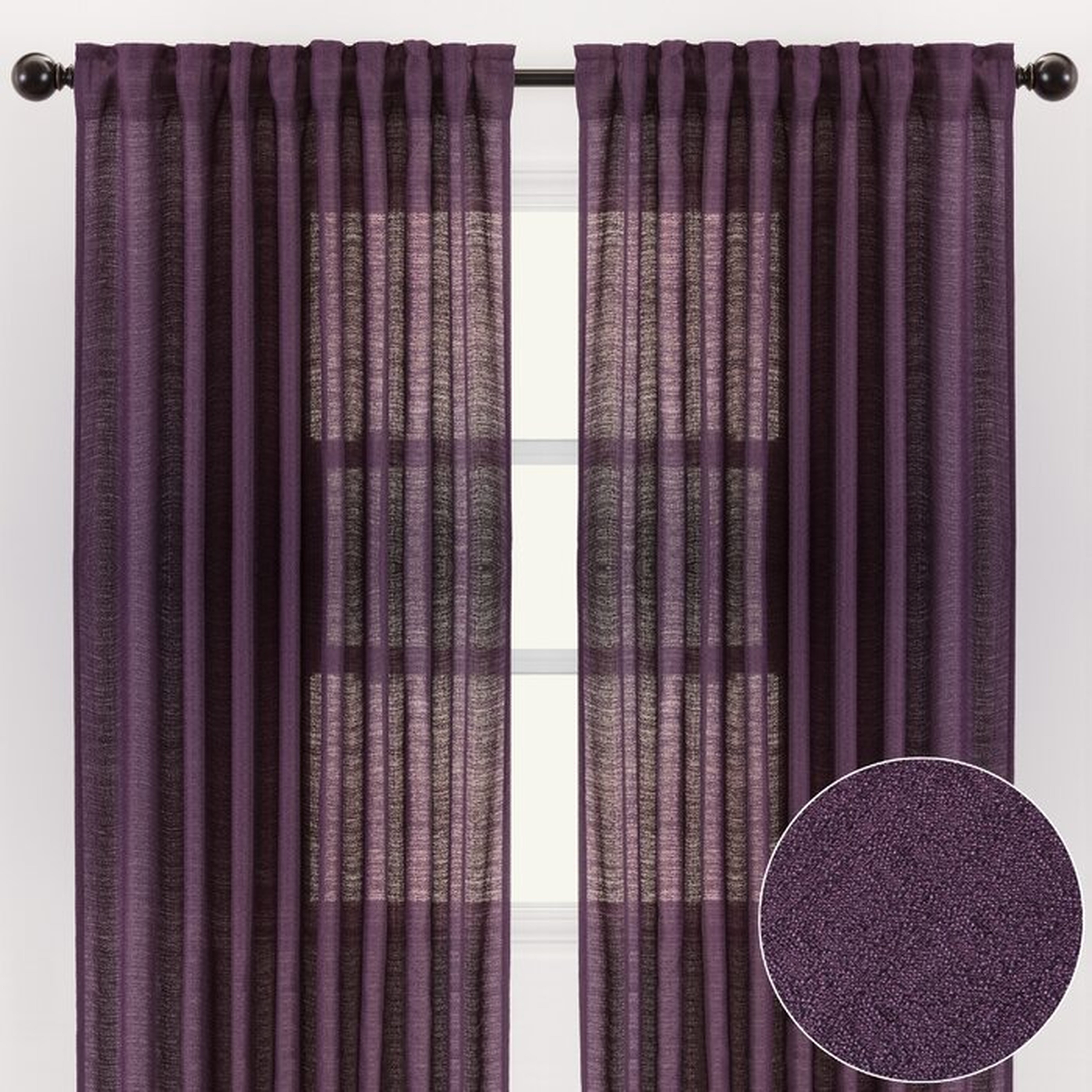 Moller Polyester Semi-Sheer Curtain Pair (Set of 2) - Wayfair