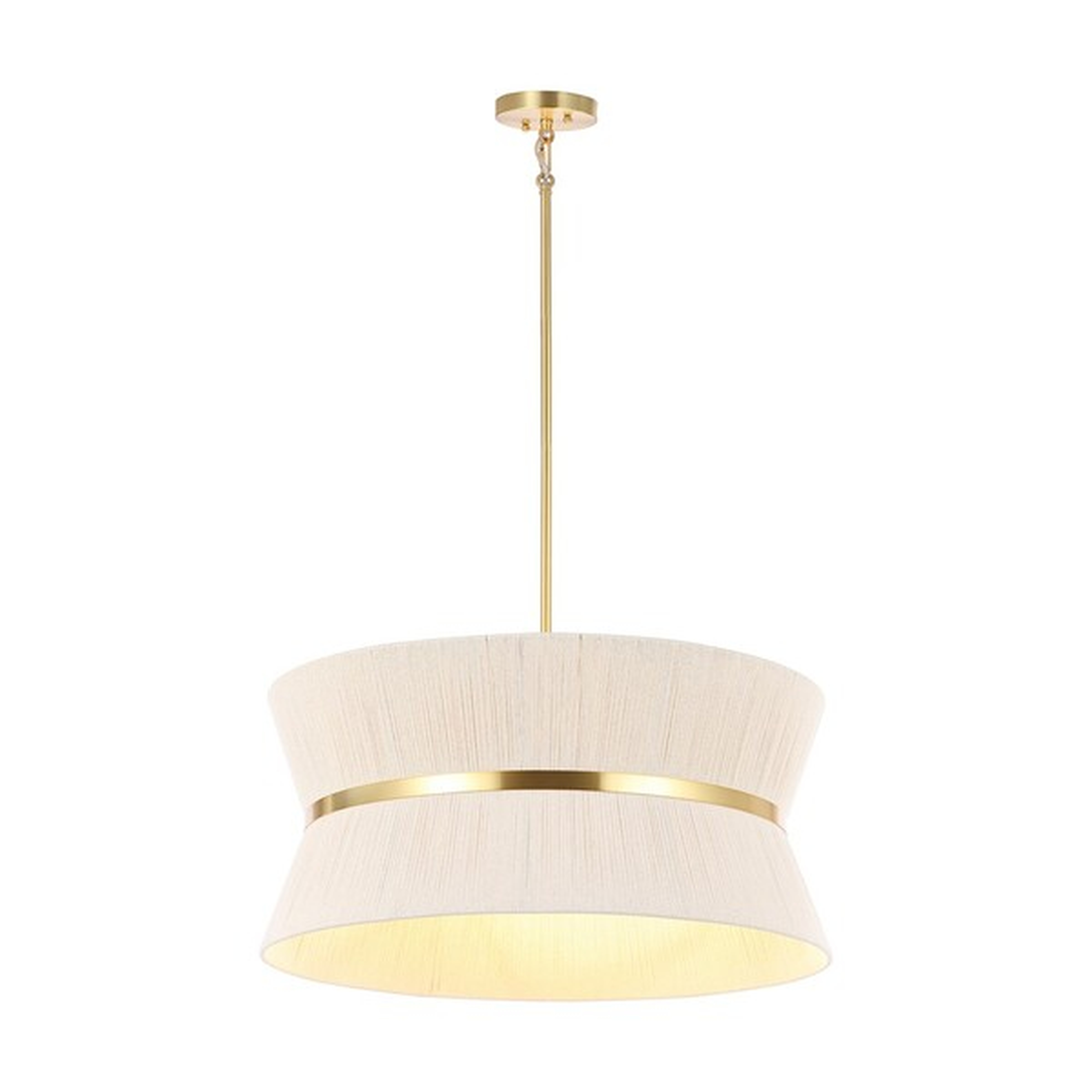 Alma, 4Lt, 24" Chandelier - Bleached Natural/Brass - Safavieh