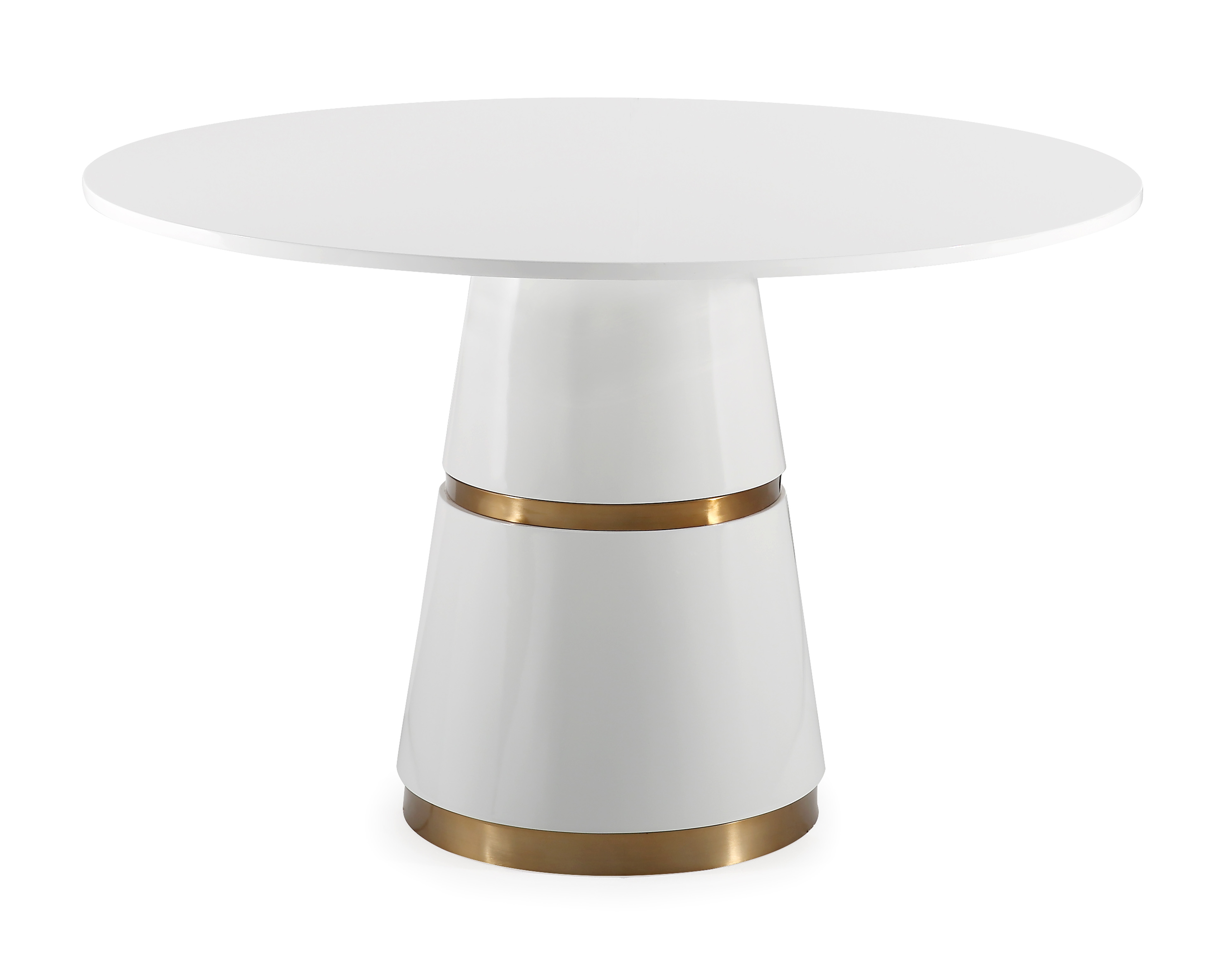 Evie White Lacquer 47" Round Dining Table - TOV FURNITURE