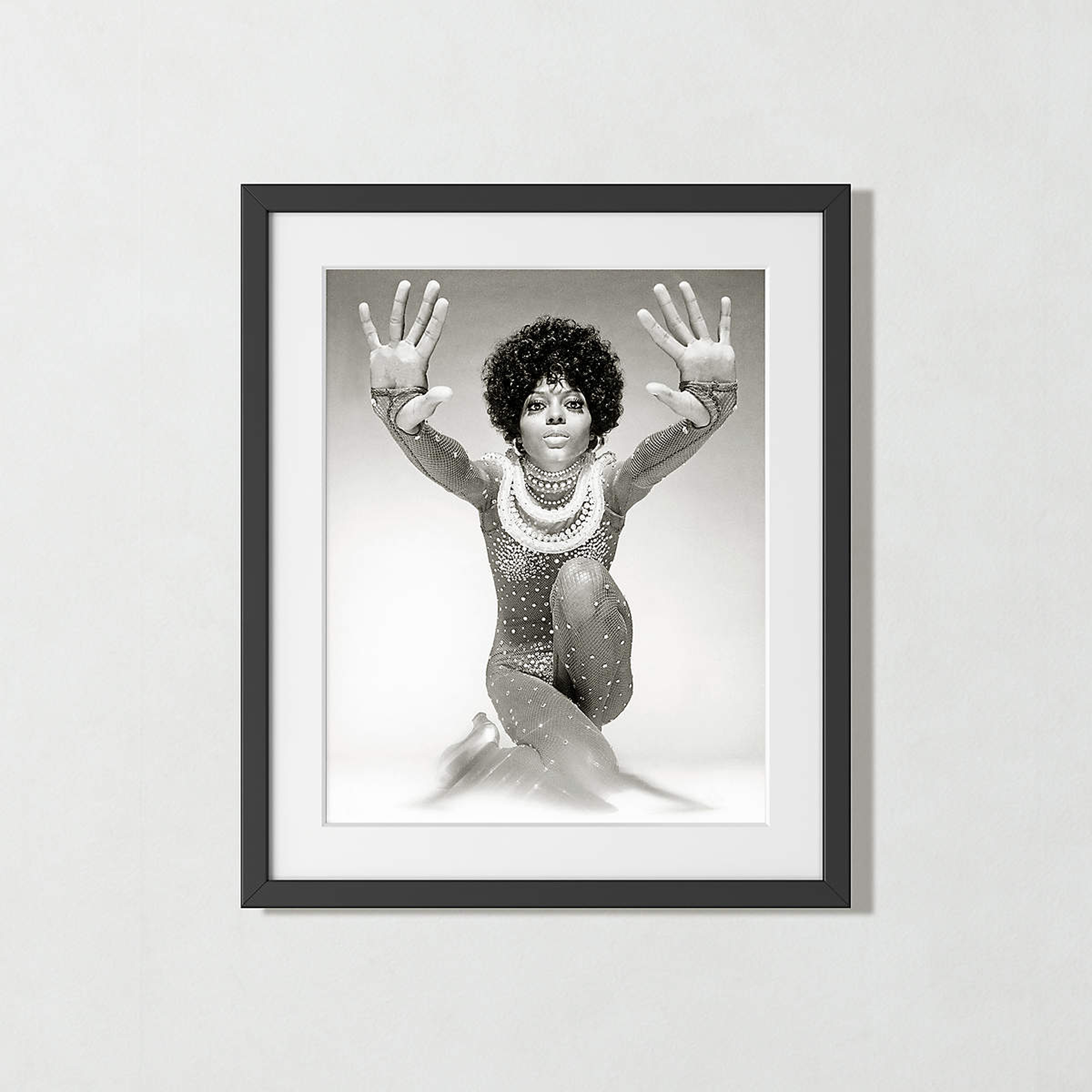 'Diana Ross Reaching Out' Photographic Print in Black Frame 25.5"x21.5" - CB2