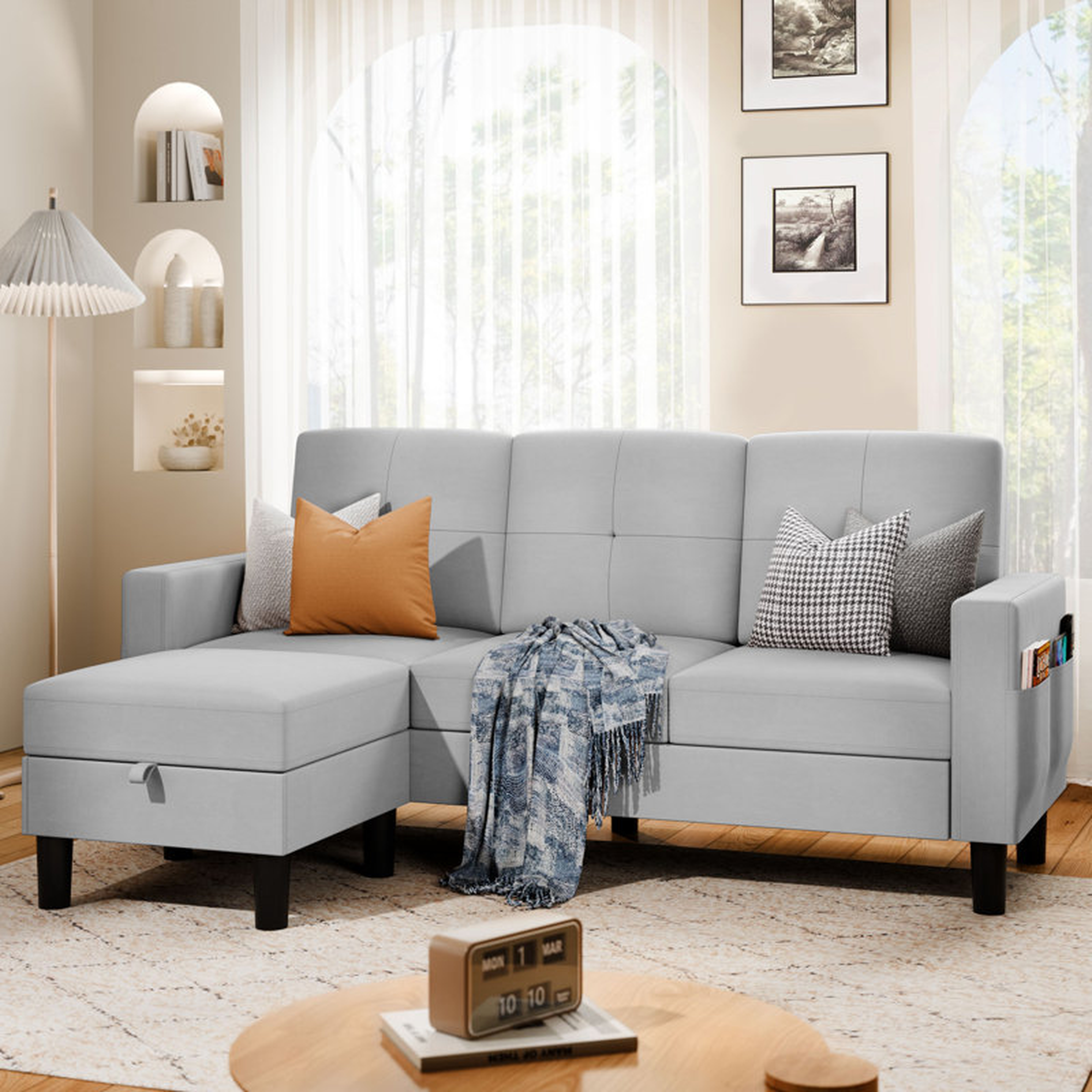 Azura 76.4“ Sofa Couch with Ottoman - Wayfair
