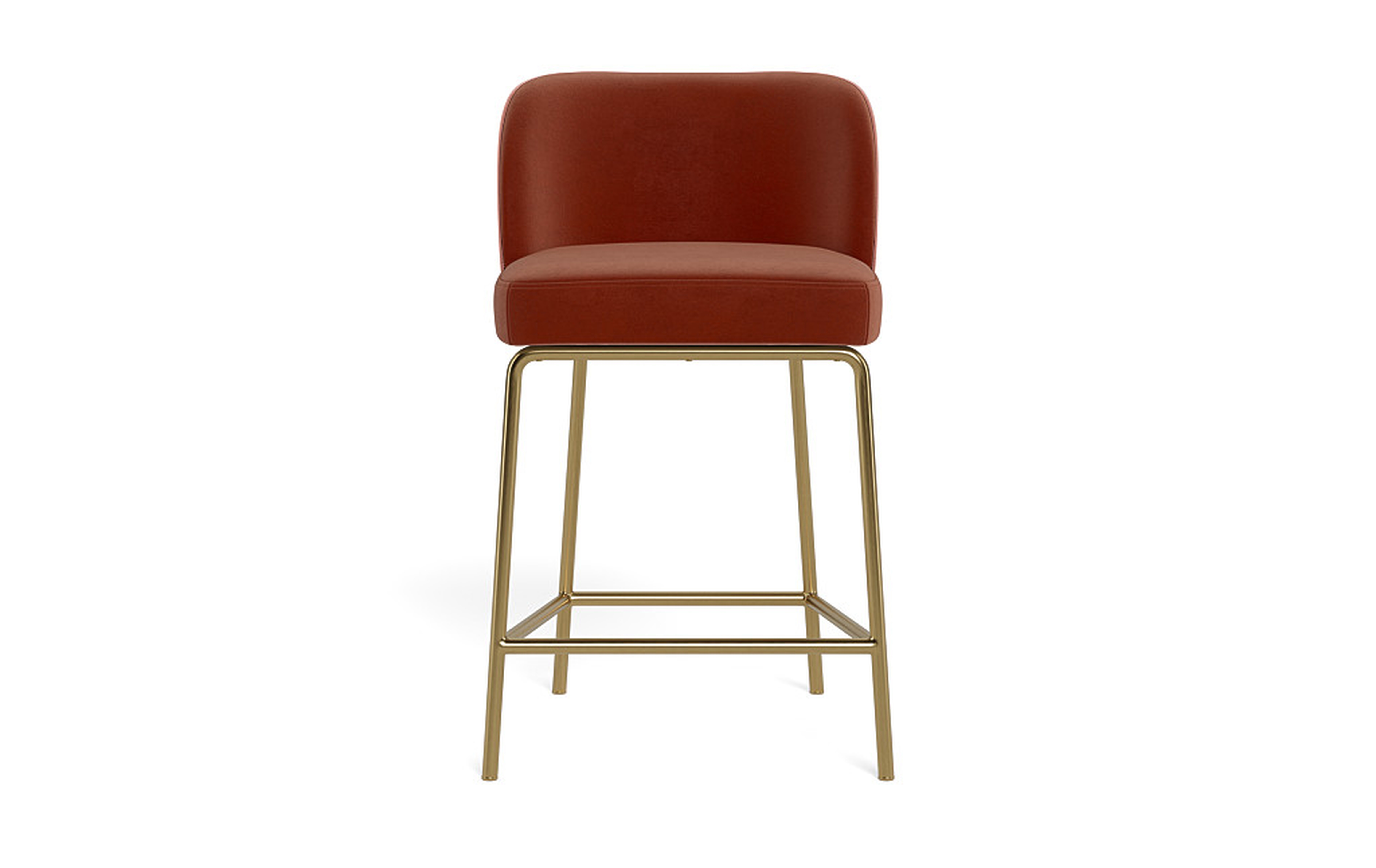 Graham Metal Framed Upholstered Counter Stool with Contrast Piping - Interior Define