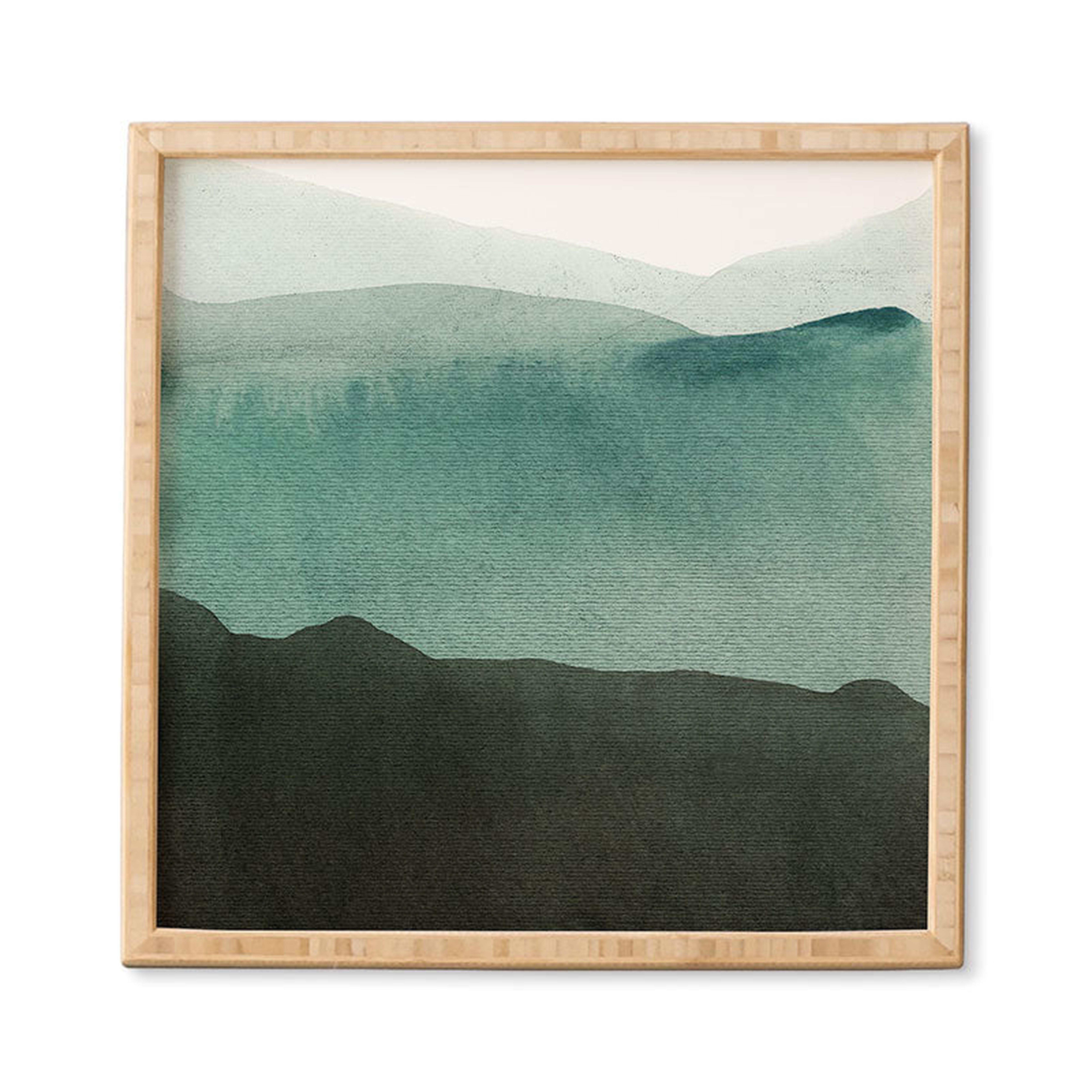 Valleys Deep Mountains High by Iris Lehnhardt - Framed Wall Art Bamboo 30" x 30" - Deny Designs