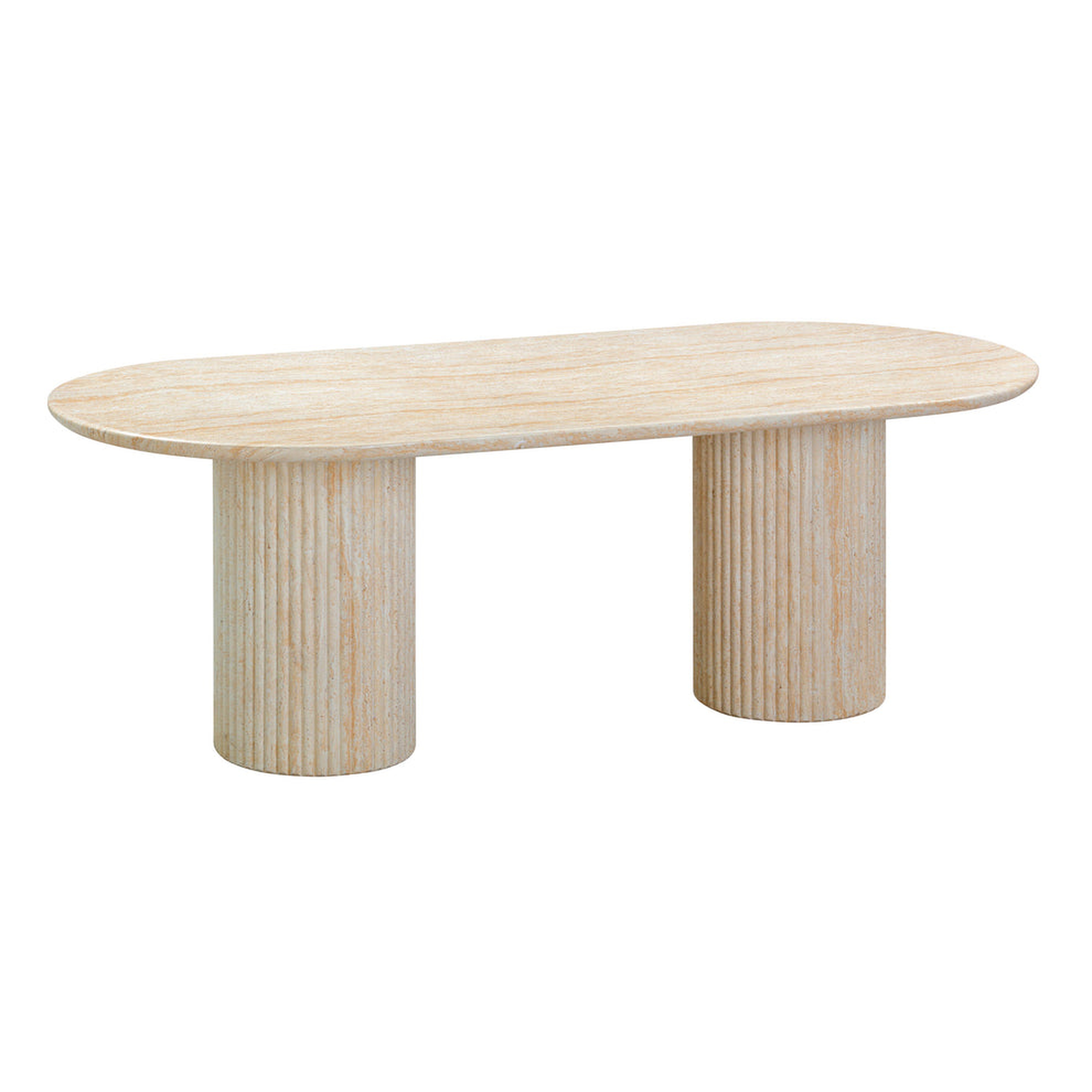 Brut Concrete Patterned Indoor/Outdoor 86" Oval Dining Table - Restock 05/05 - TOV FURNITURE