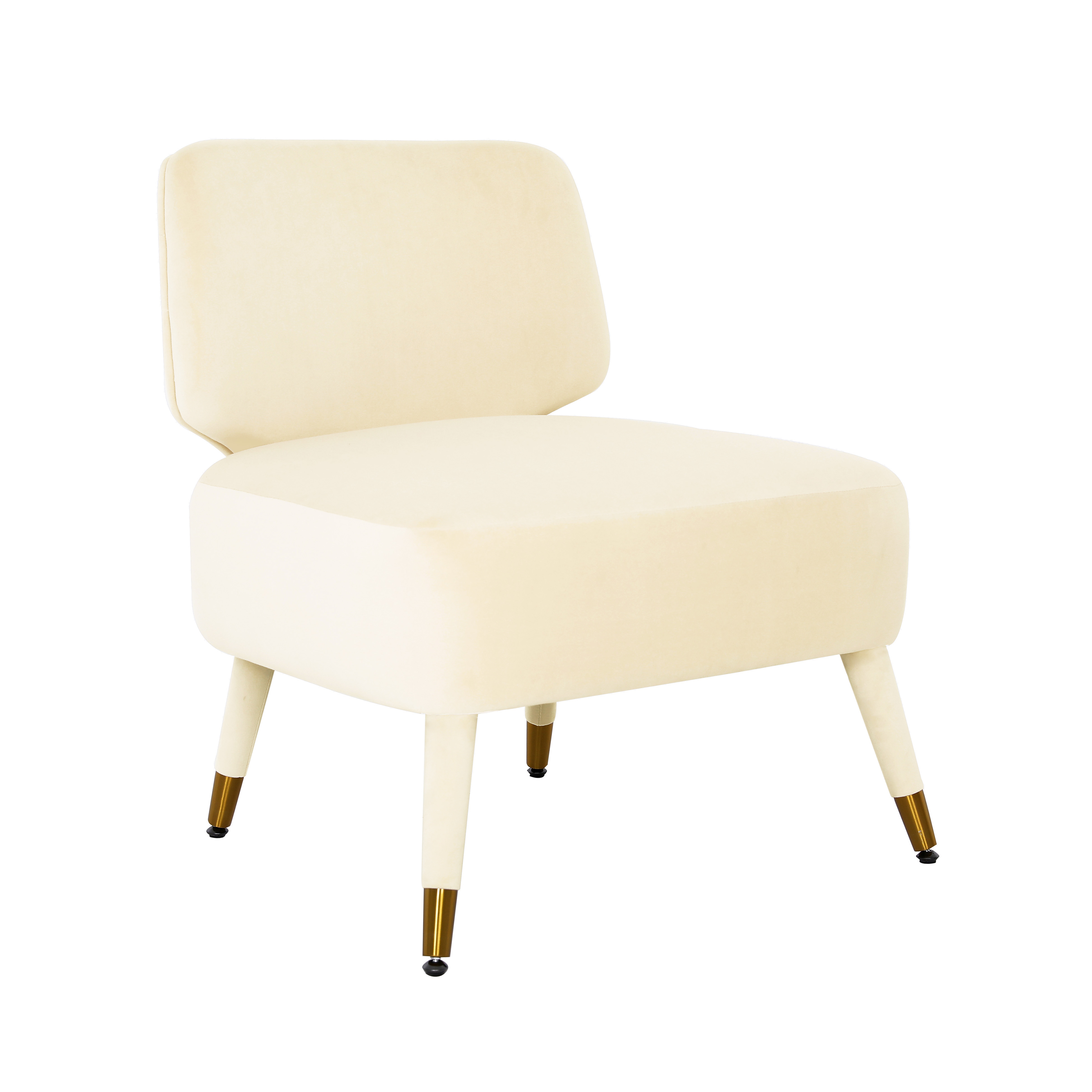 Athena Cream Velvet Accent Chair - TOV FURNITURE