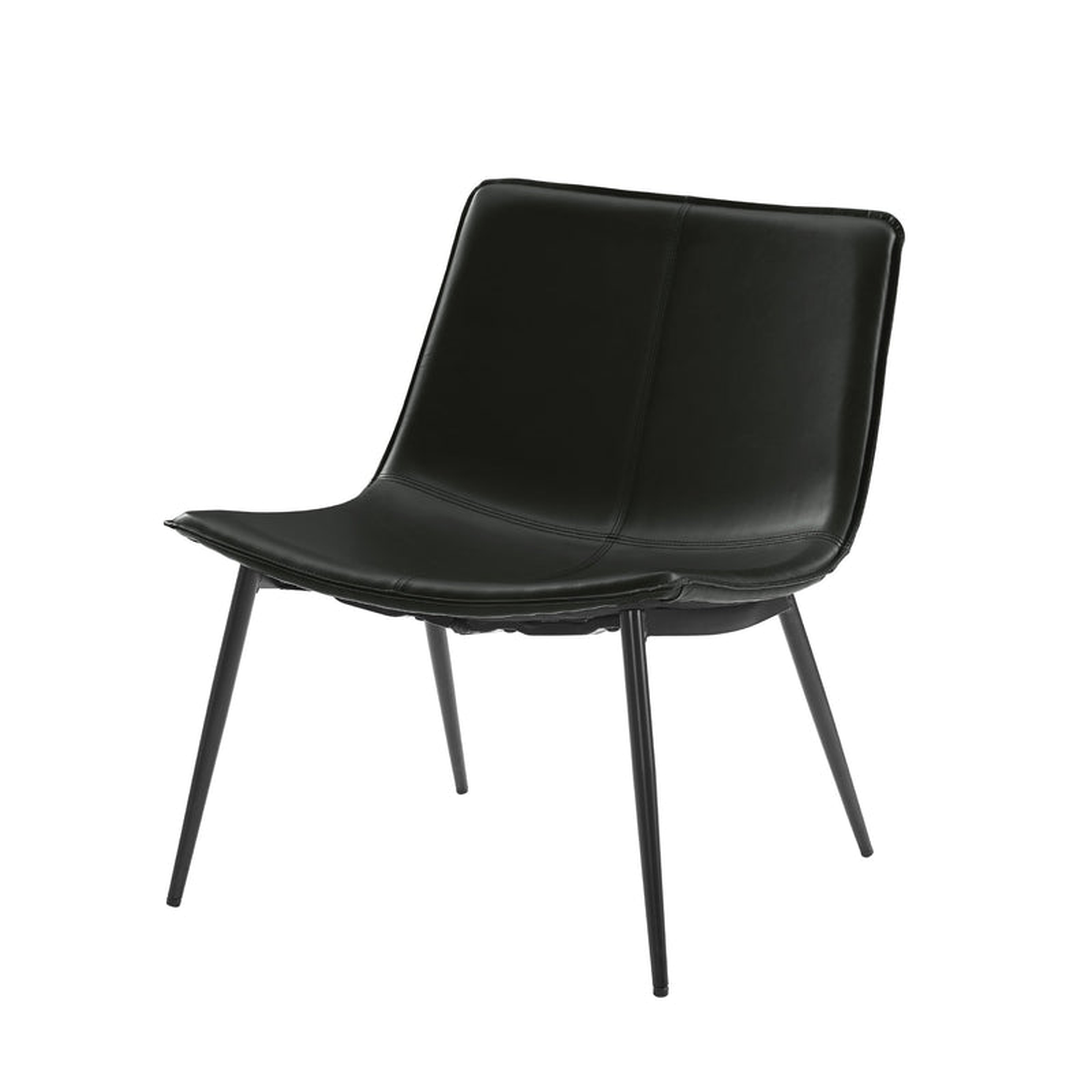 Modern Armless Faux Leather Lounge Chair - Walker Edison