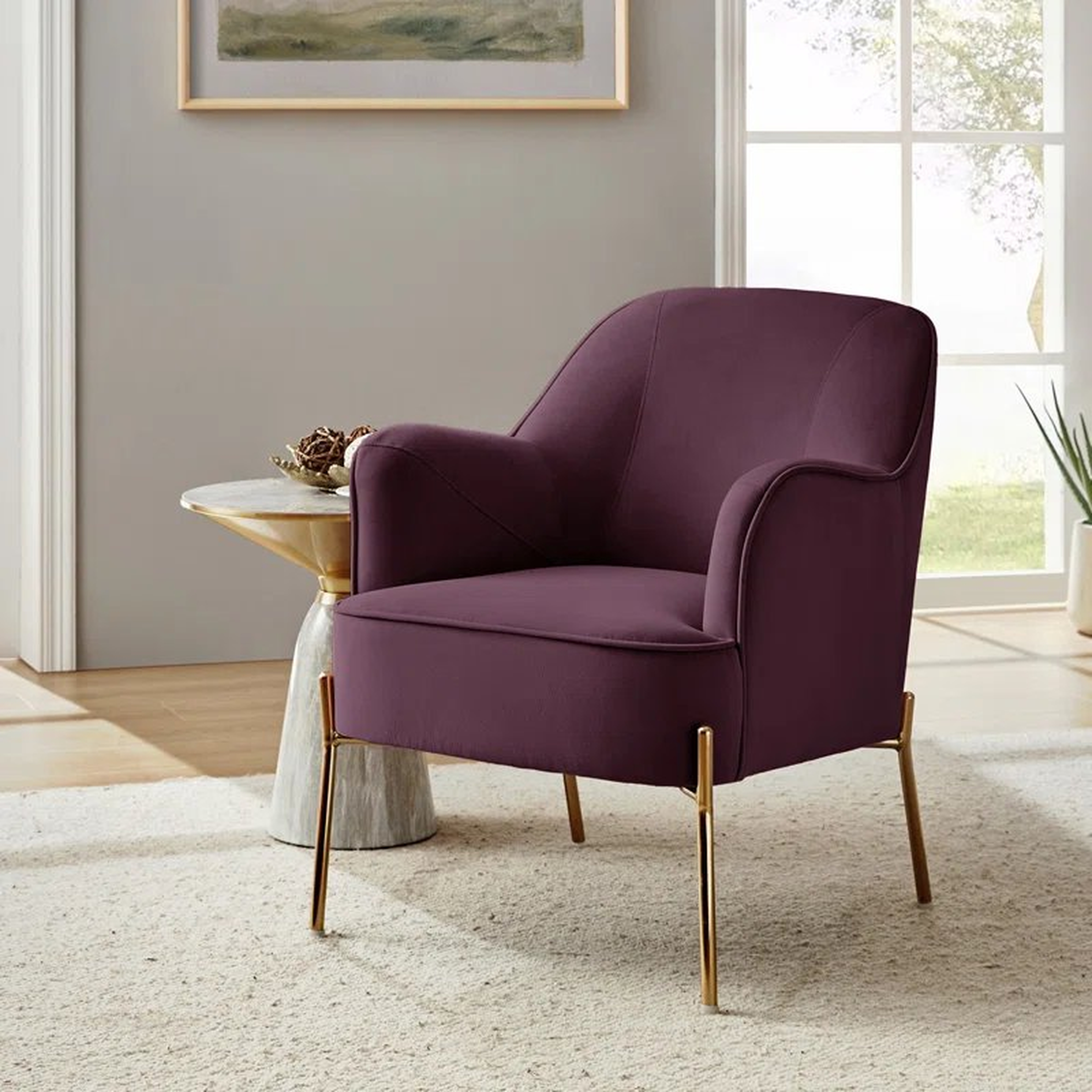 Cleo 26" Wide Contemporary Chair with Recessed Arms - Wayfair