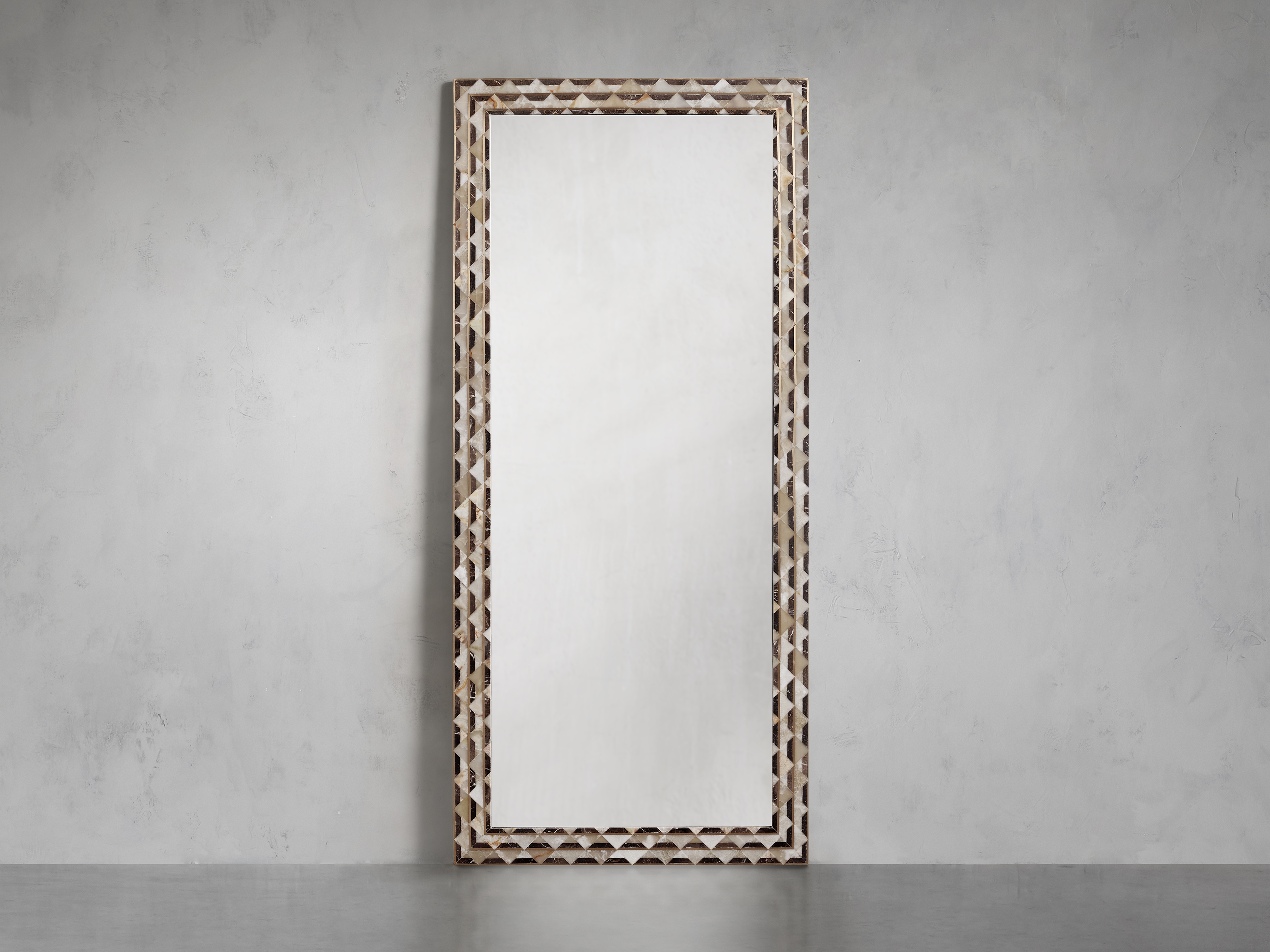 Alaia Floor Mirror in Stone Brown - Arhaus