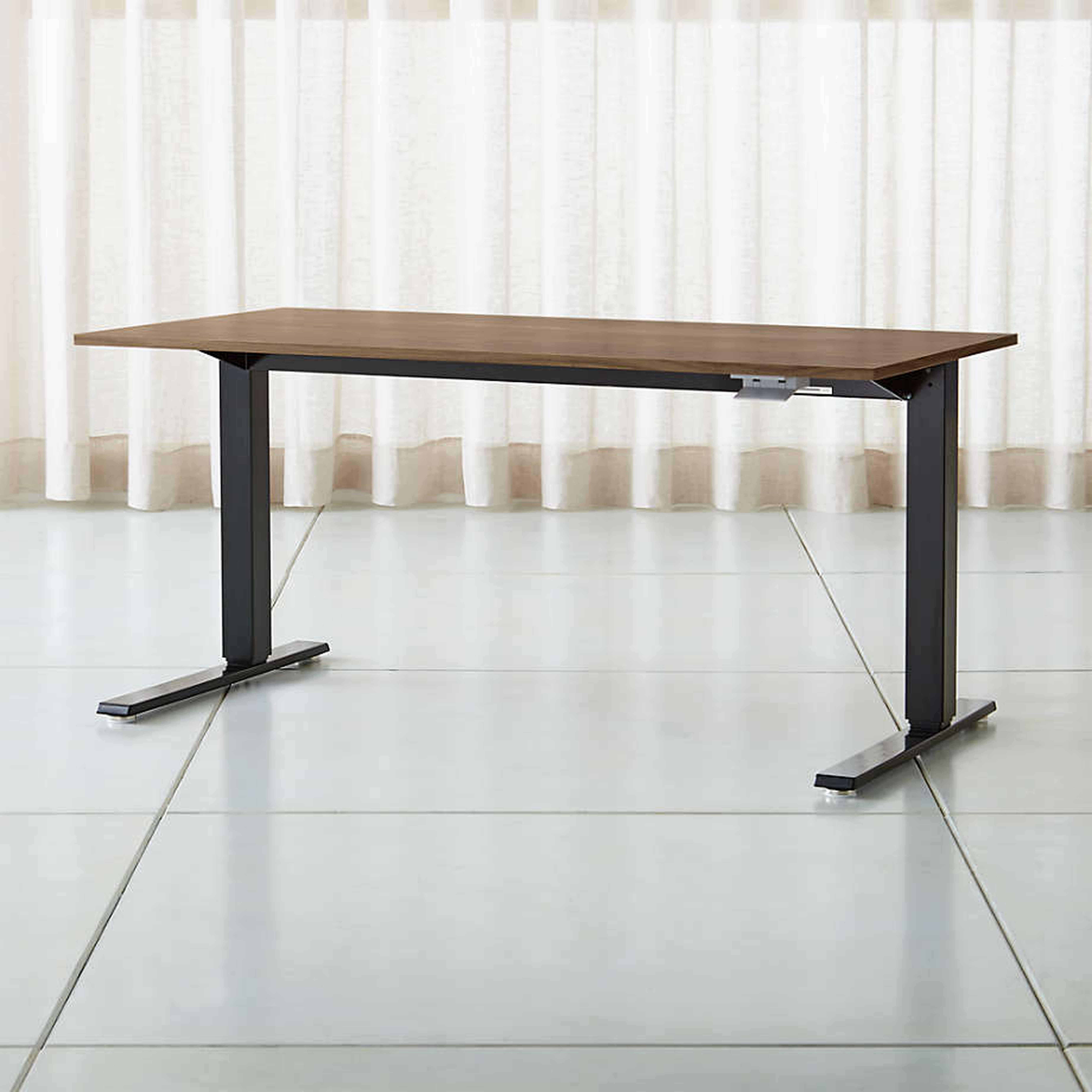 Humanscale ® Float ® Sit/Stand 60" Walnut Desk - Crate and Barrel