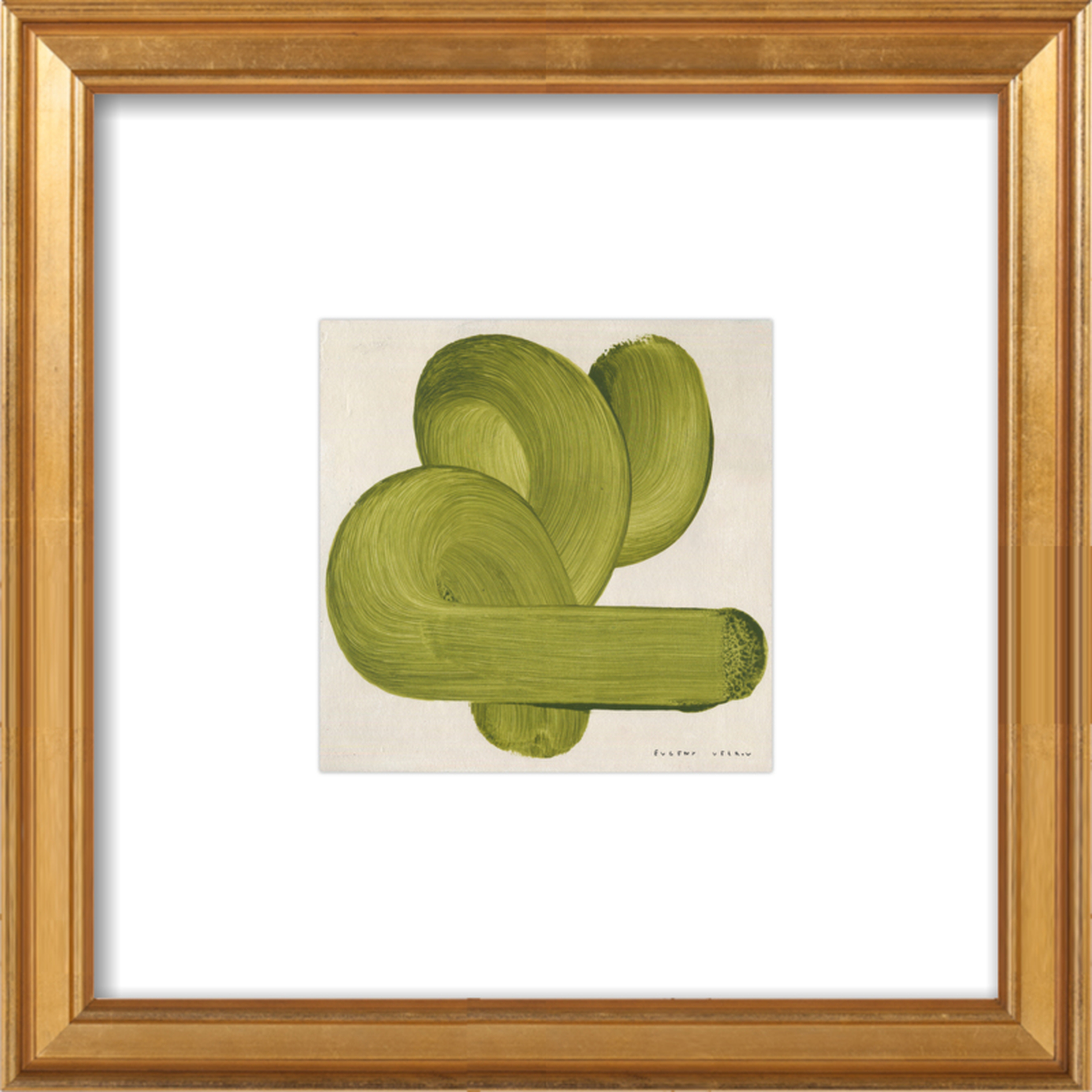 Cactus BY EVGENY VETROV, 8"x8", Ornate Gold Leave Wood Frame, Matted - Artfully Walls