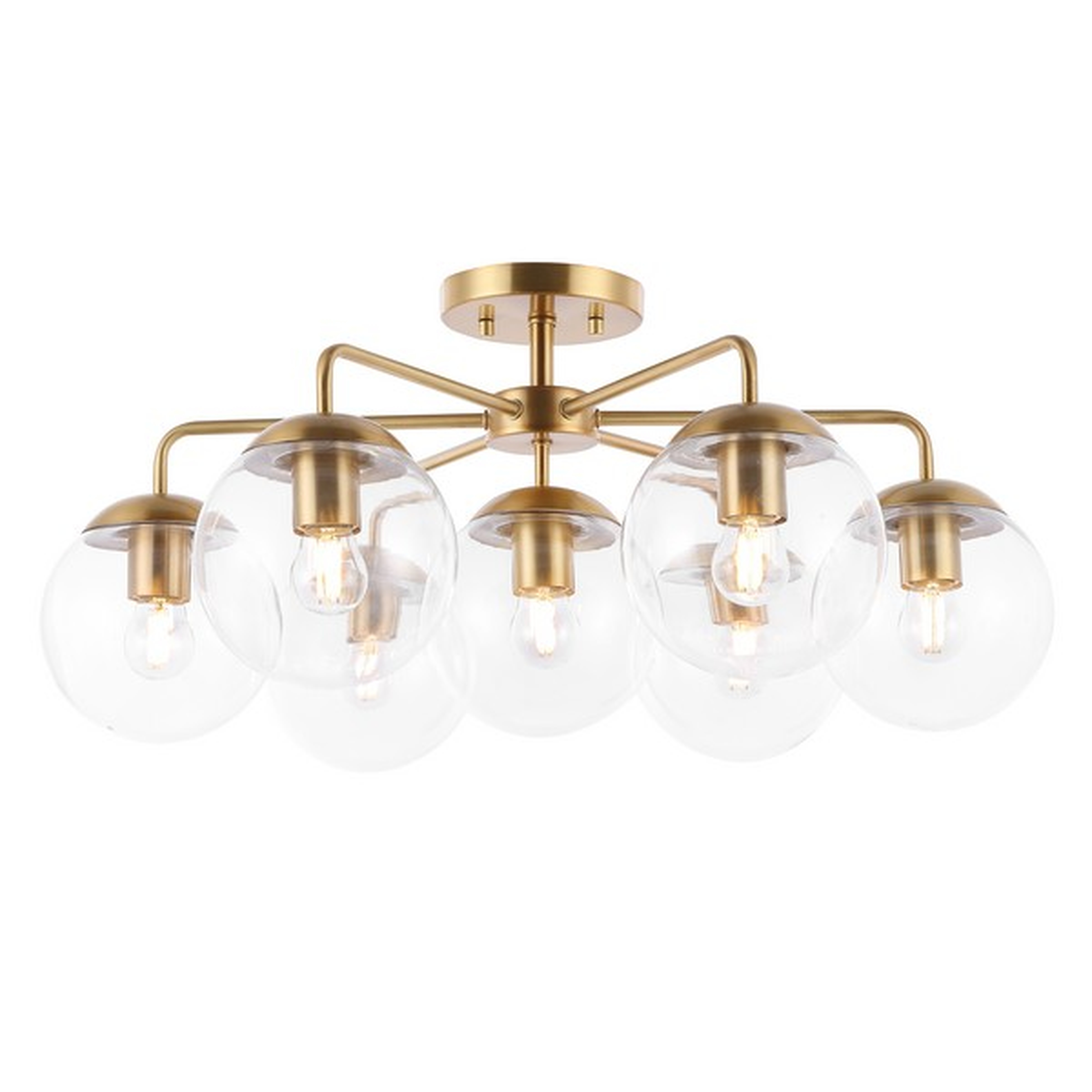 Camdyn 7Lt 25" Flush Mount - Brass - Safavieh