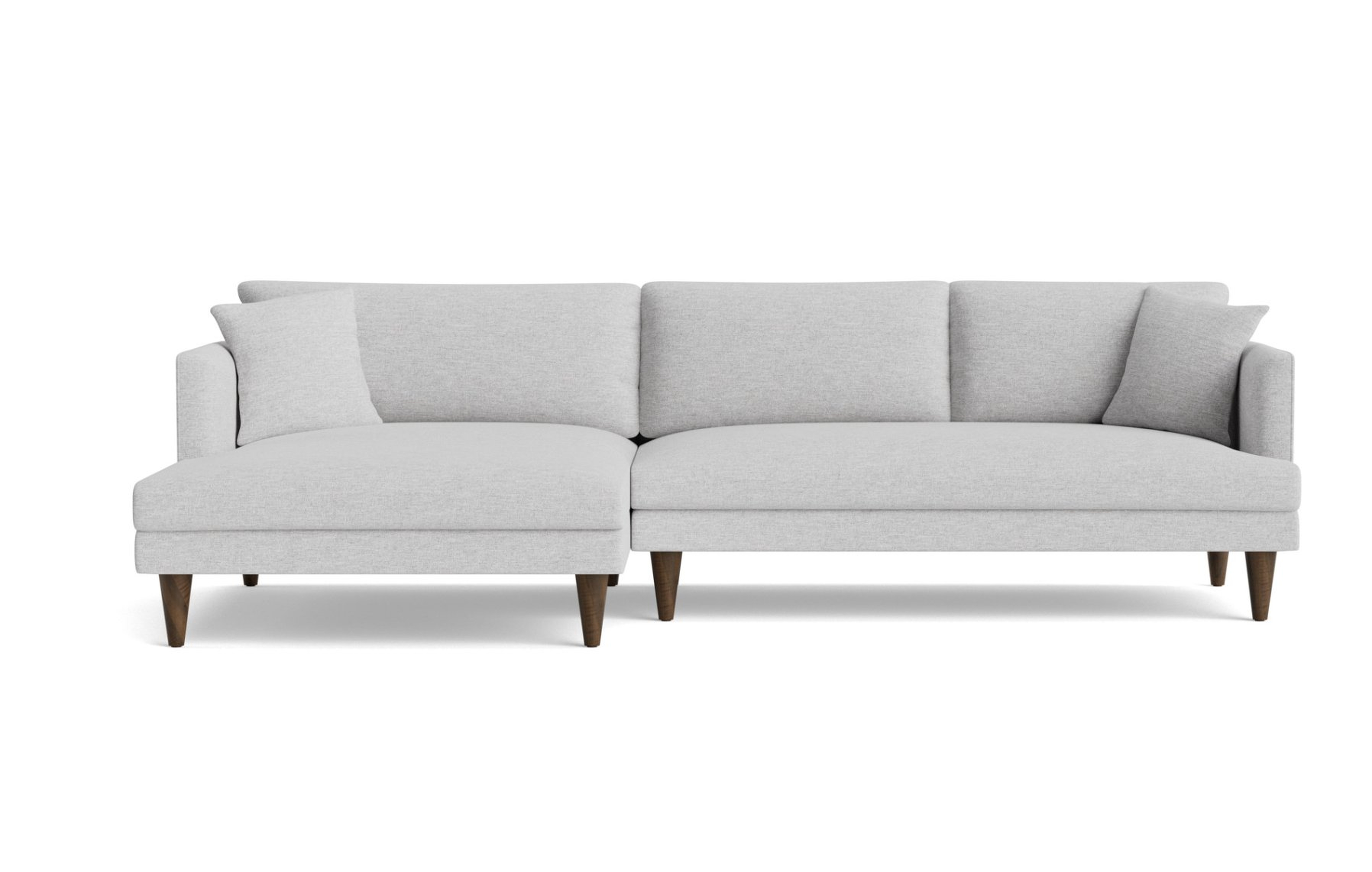 Gray Lewis Mid Century Modern Sectional - Milo Dove - Mocha - Left - Cone - Joybird