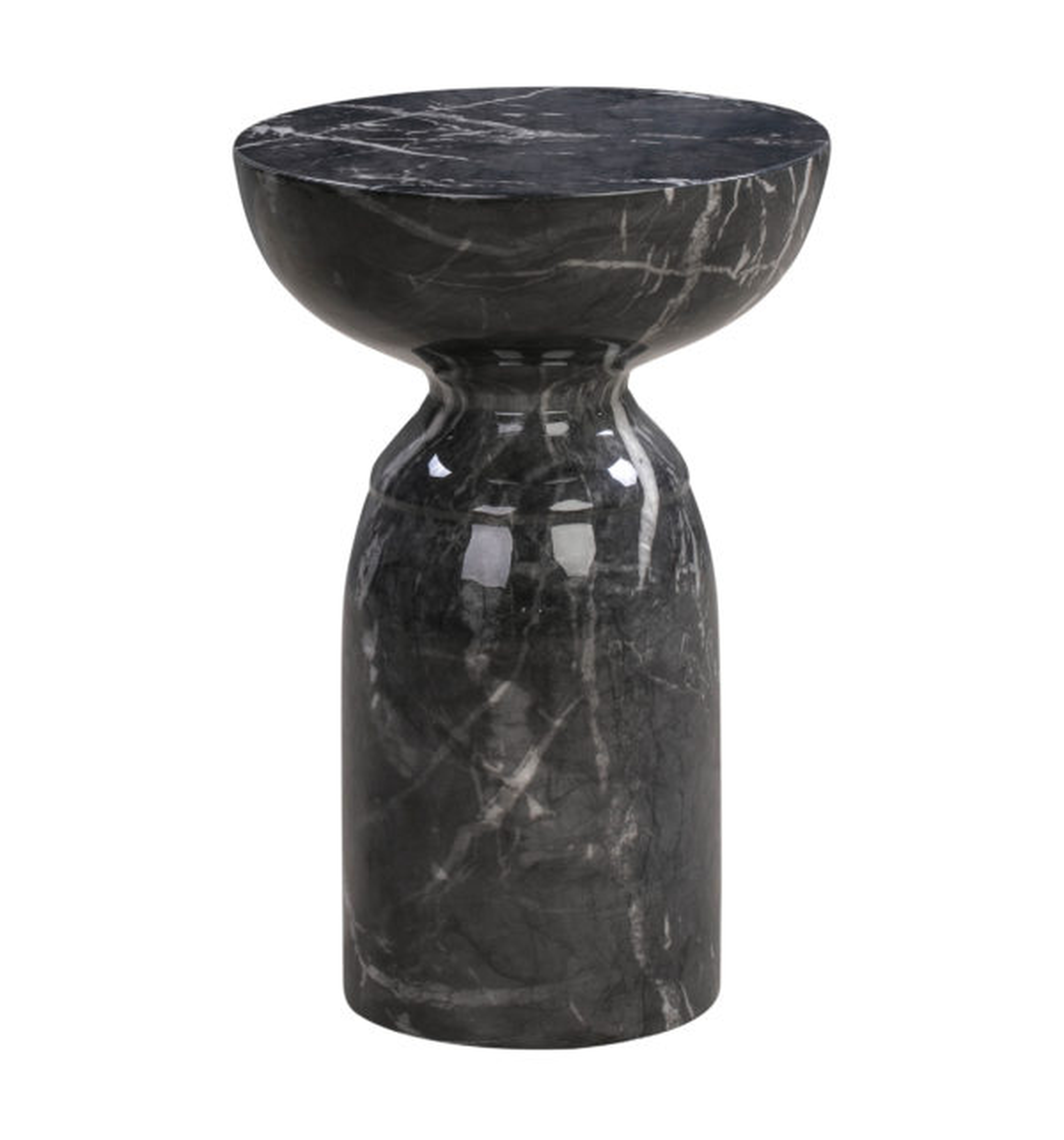 Alessandra Marble Indoor / Outdoor Round Side Table - TOV FURNITURE