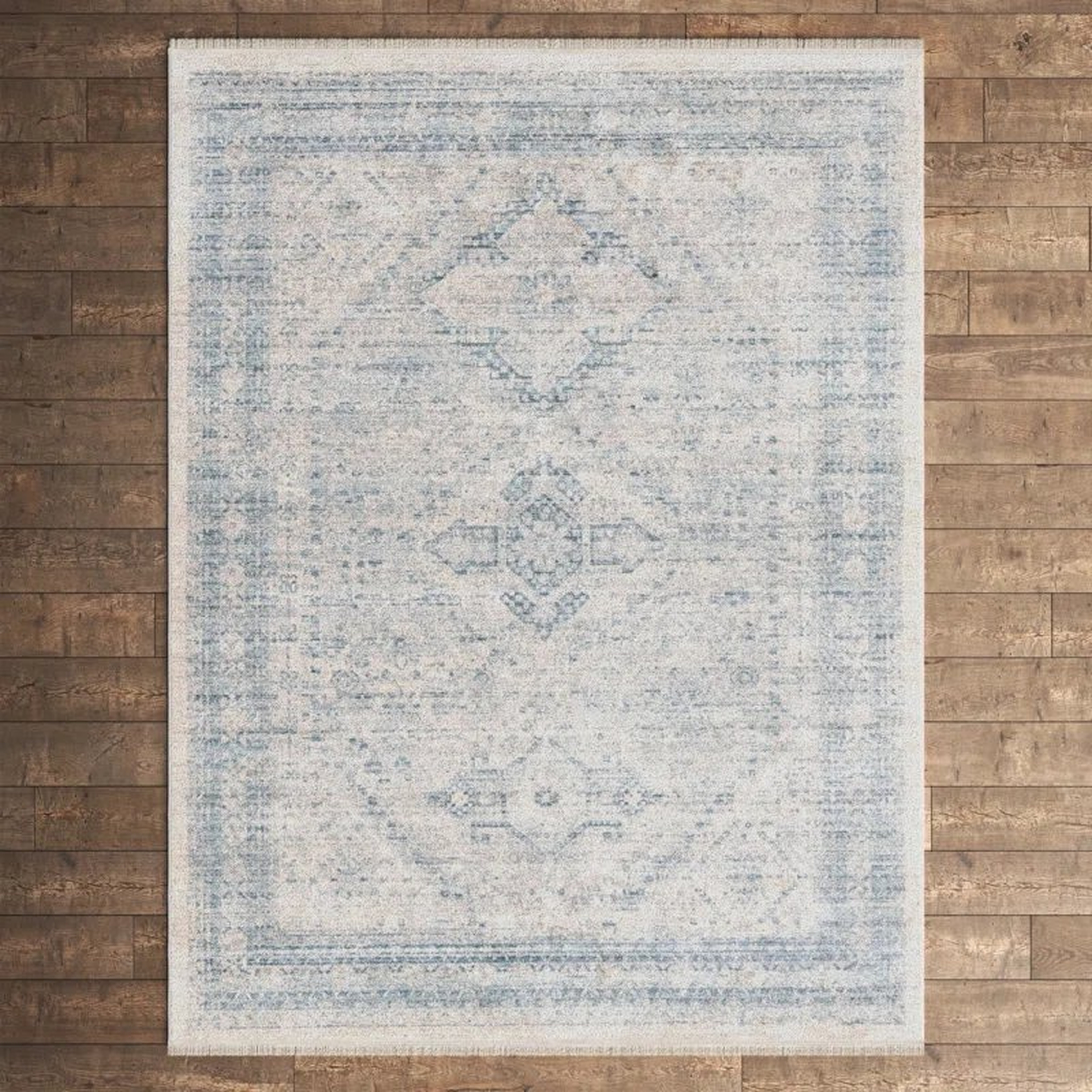 Kensington Traditional Gray/Blue Area Rug - Wayfair