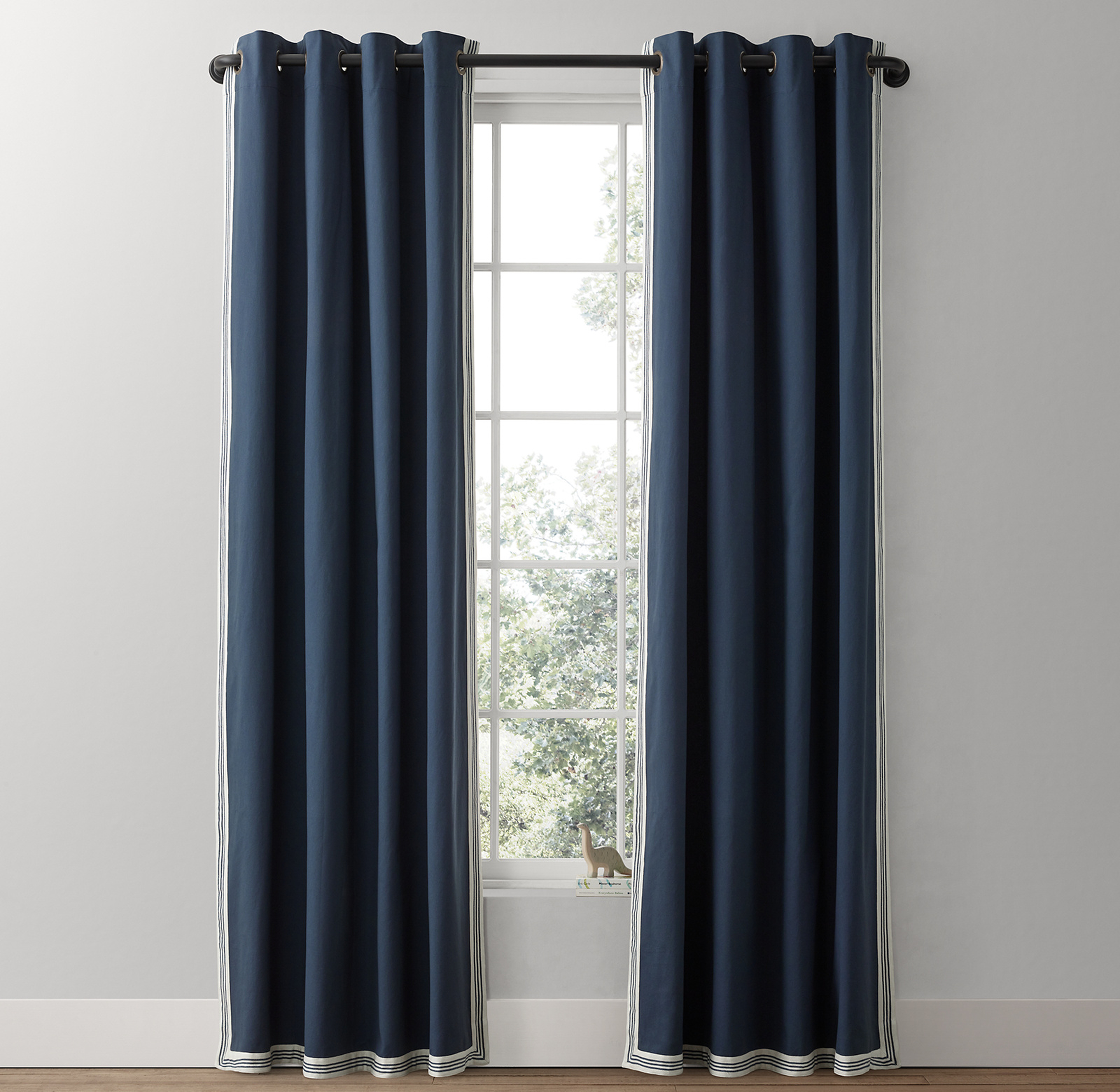 TICKING STRIPE BORDER DRAPERY PANEL - RH Baby & Child