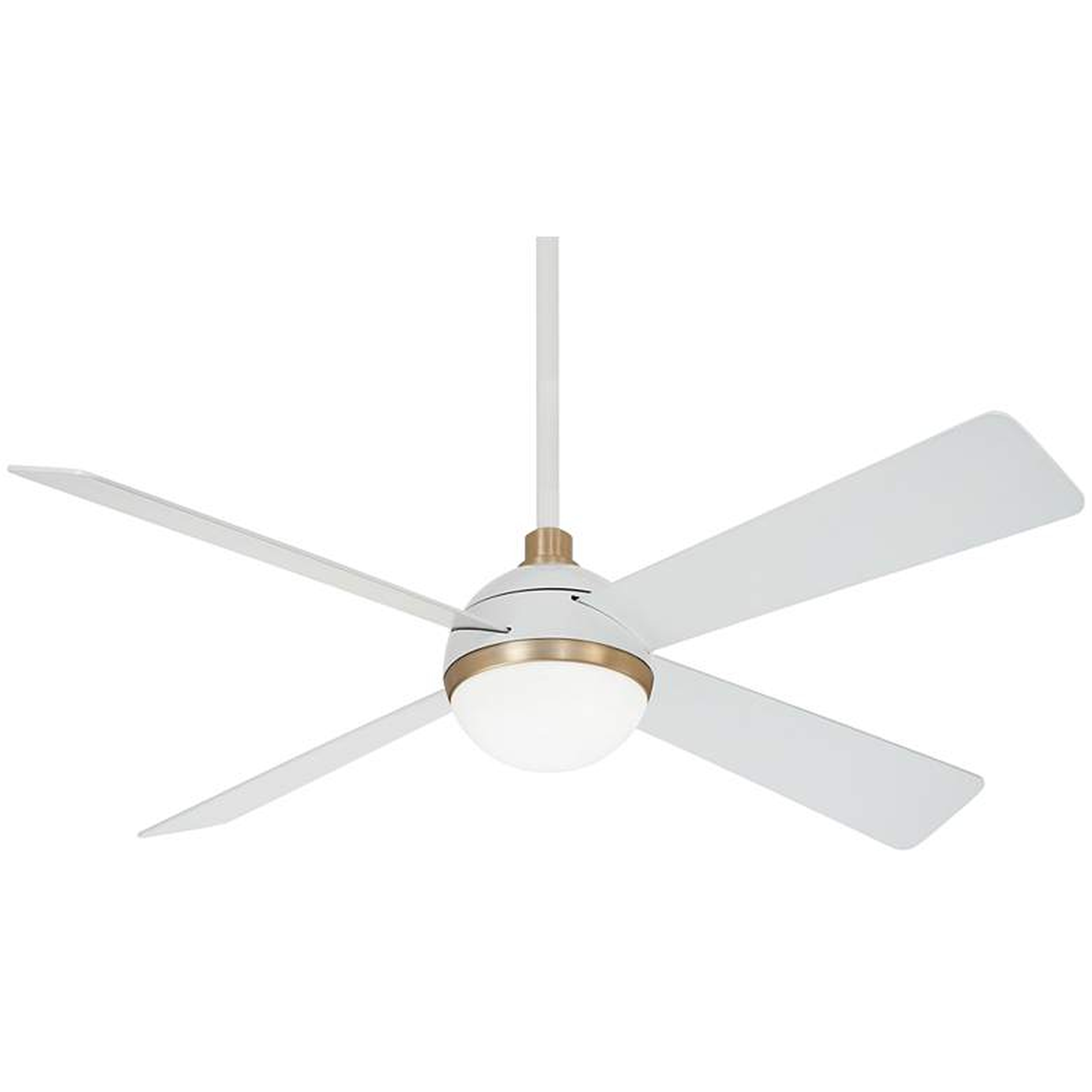 54" Minka Aire Orb Flat Orb Brushed Brass LED Ceiling Fan with Remote Control - Lamps Plus