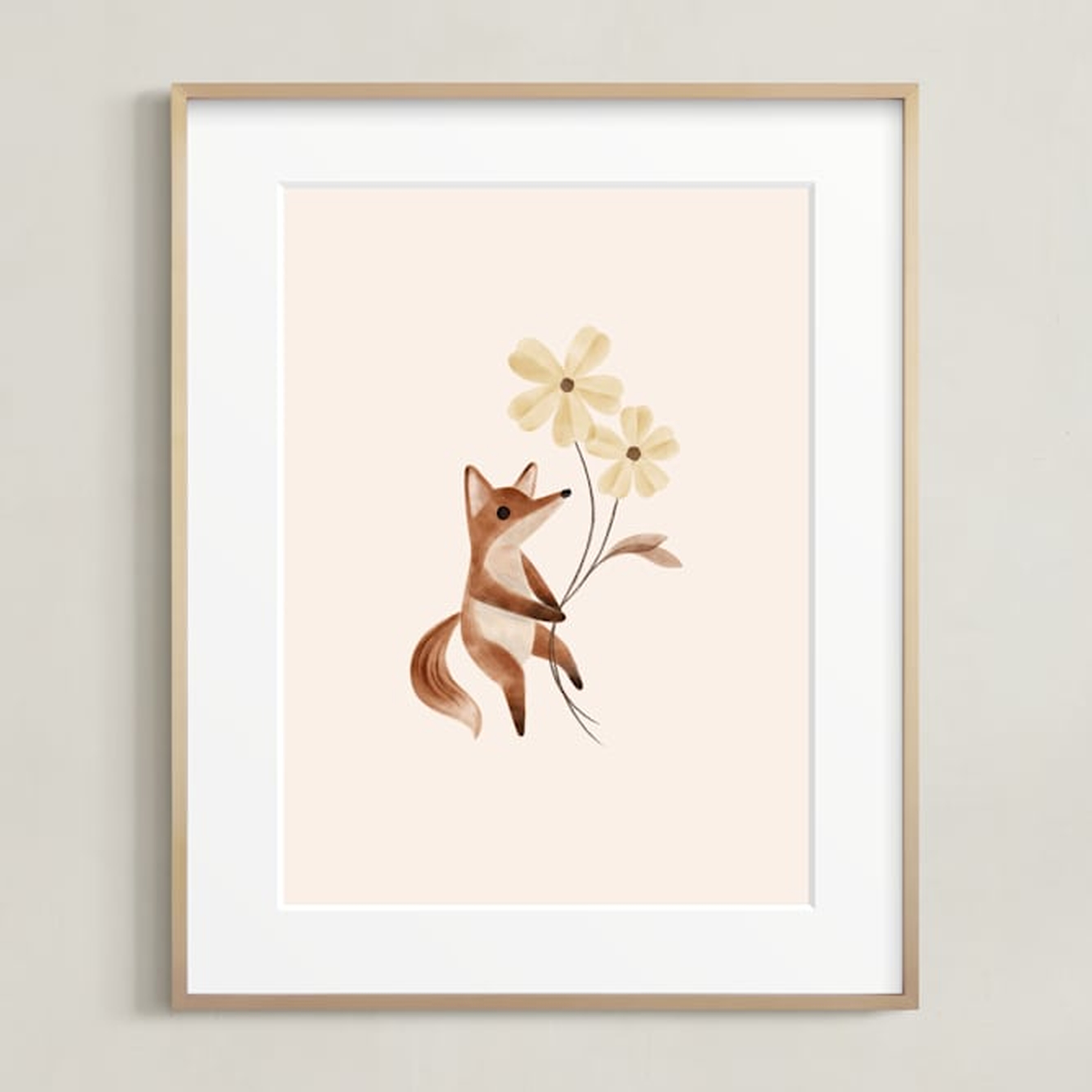 Fox With Flowers Art Print - Minted