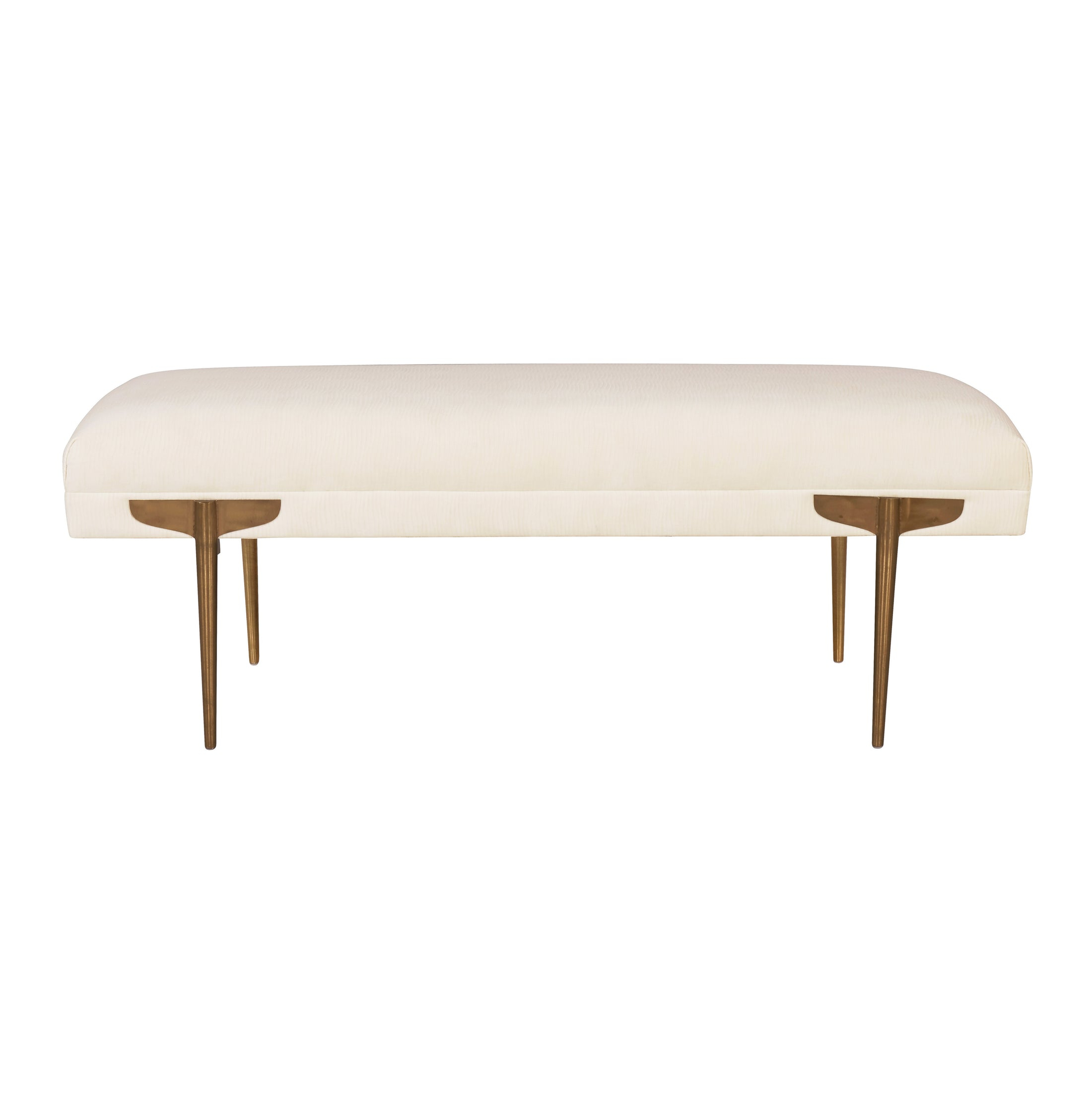 Naomi White Waived Velvet Bench - TOV FURNITURE