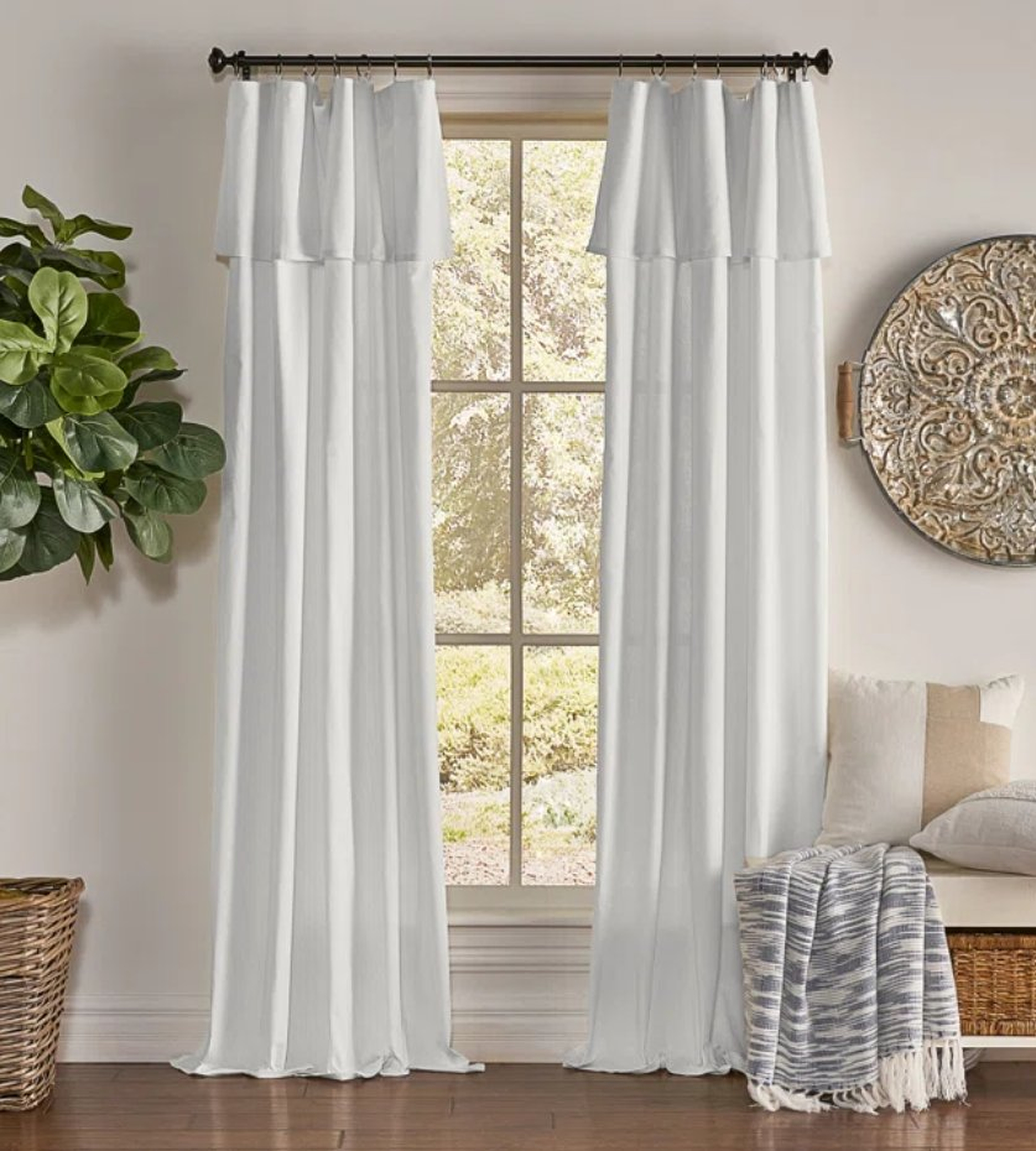 Destini 100% Cotton Semi-Sheer Curtain Panel - Wayfair