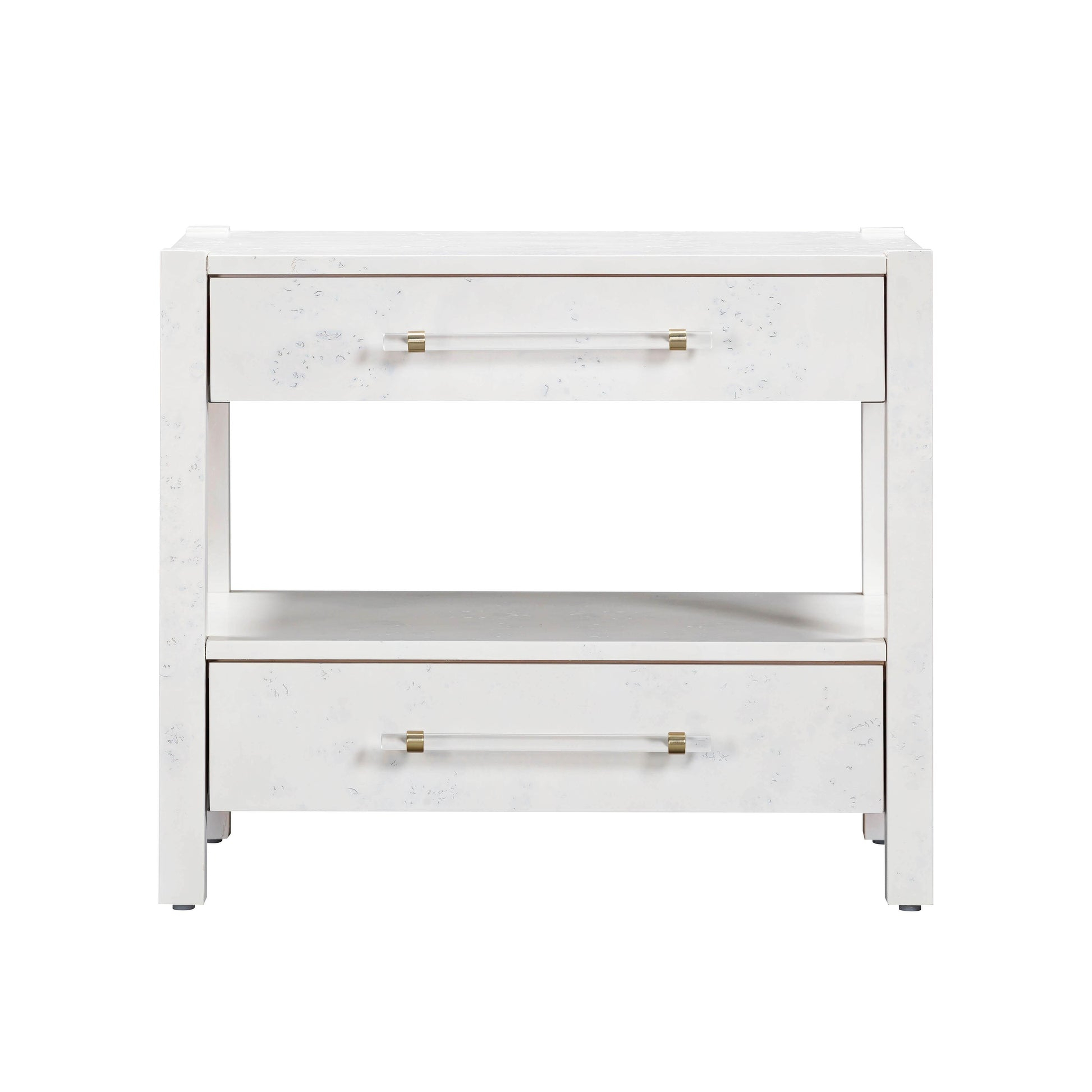 Brandyss White Burl Nightstand - TOV FURNITURE