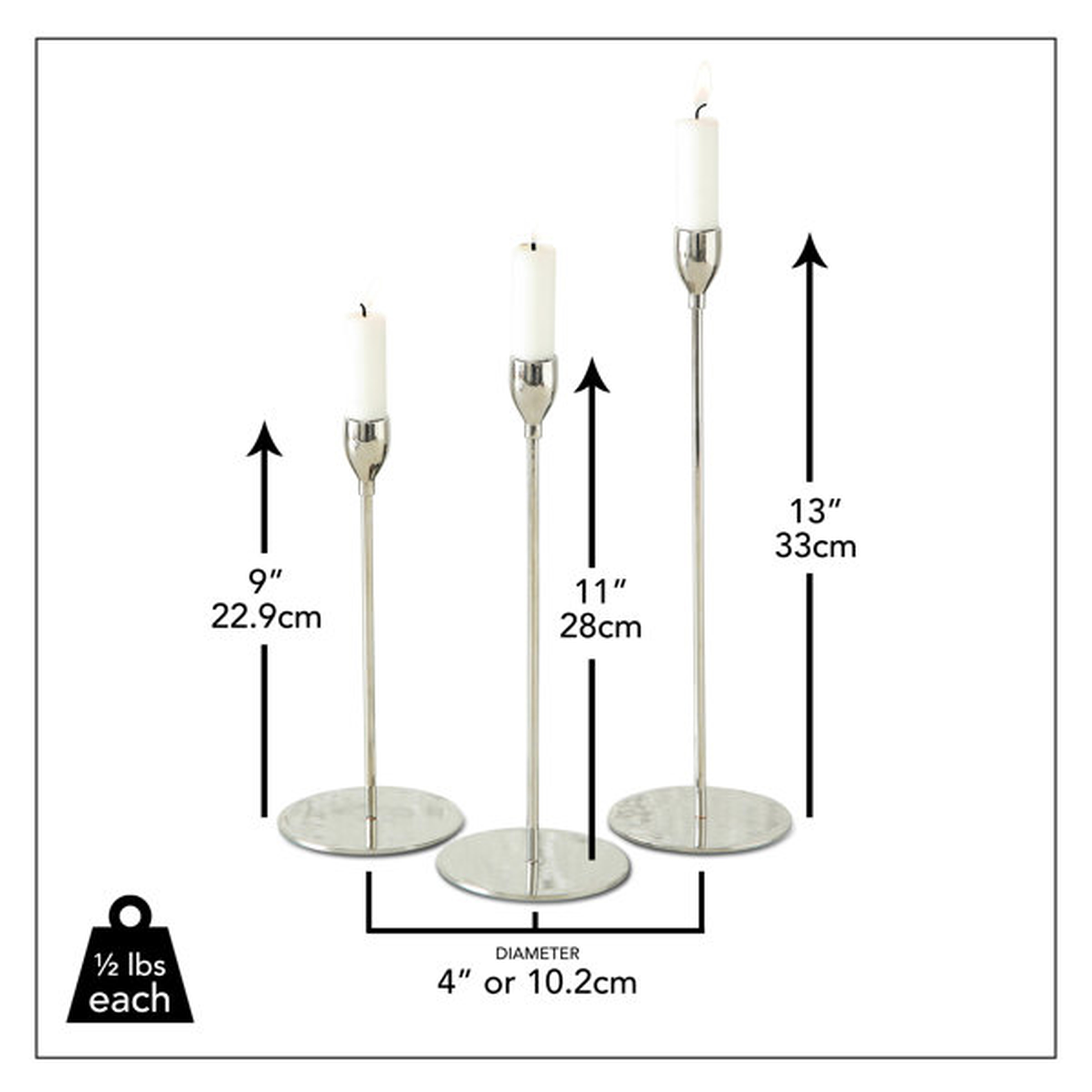 3 Piece Metal Tabletop Candlestick Set (Set of 3) - Wayfair