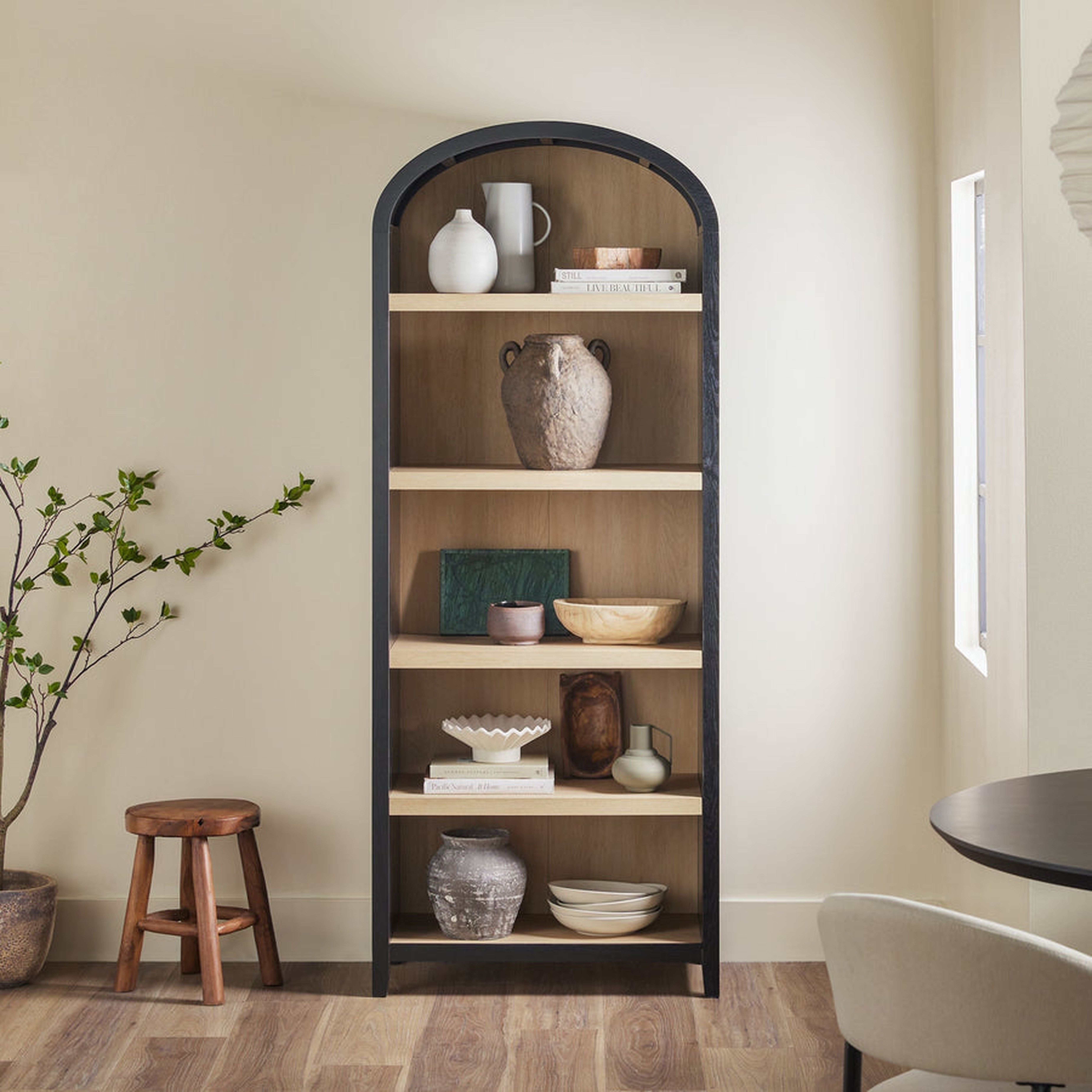 Chantelle Modern Arched Bookshelf with Open Shelves - Walker Edison