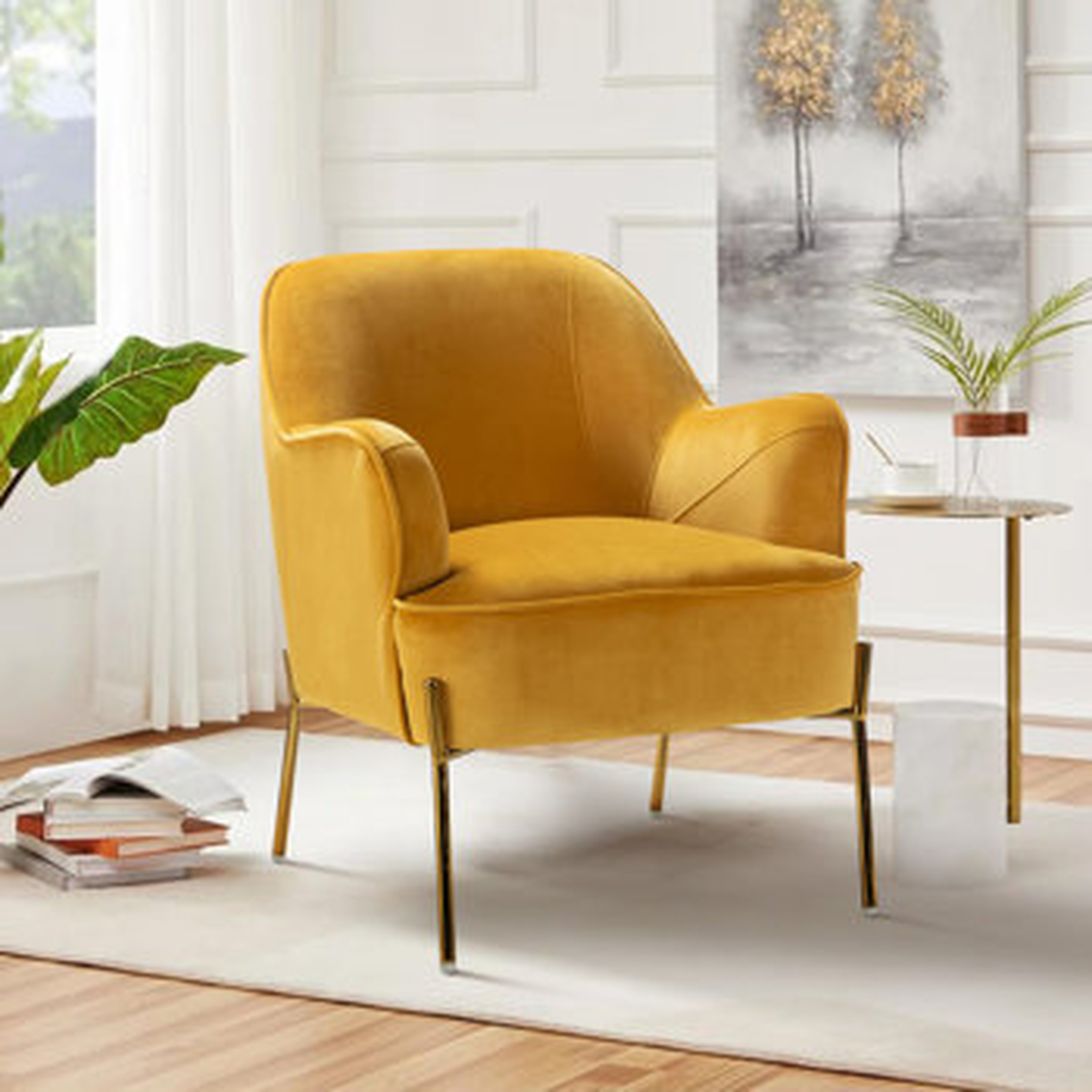 Cleo 26" Wide Contemporary Chair with Recessed Arms - Wayfair