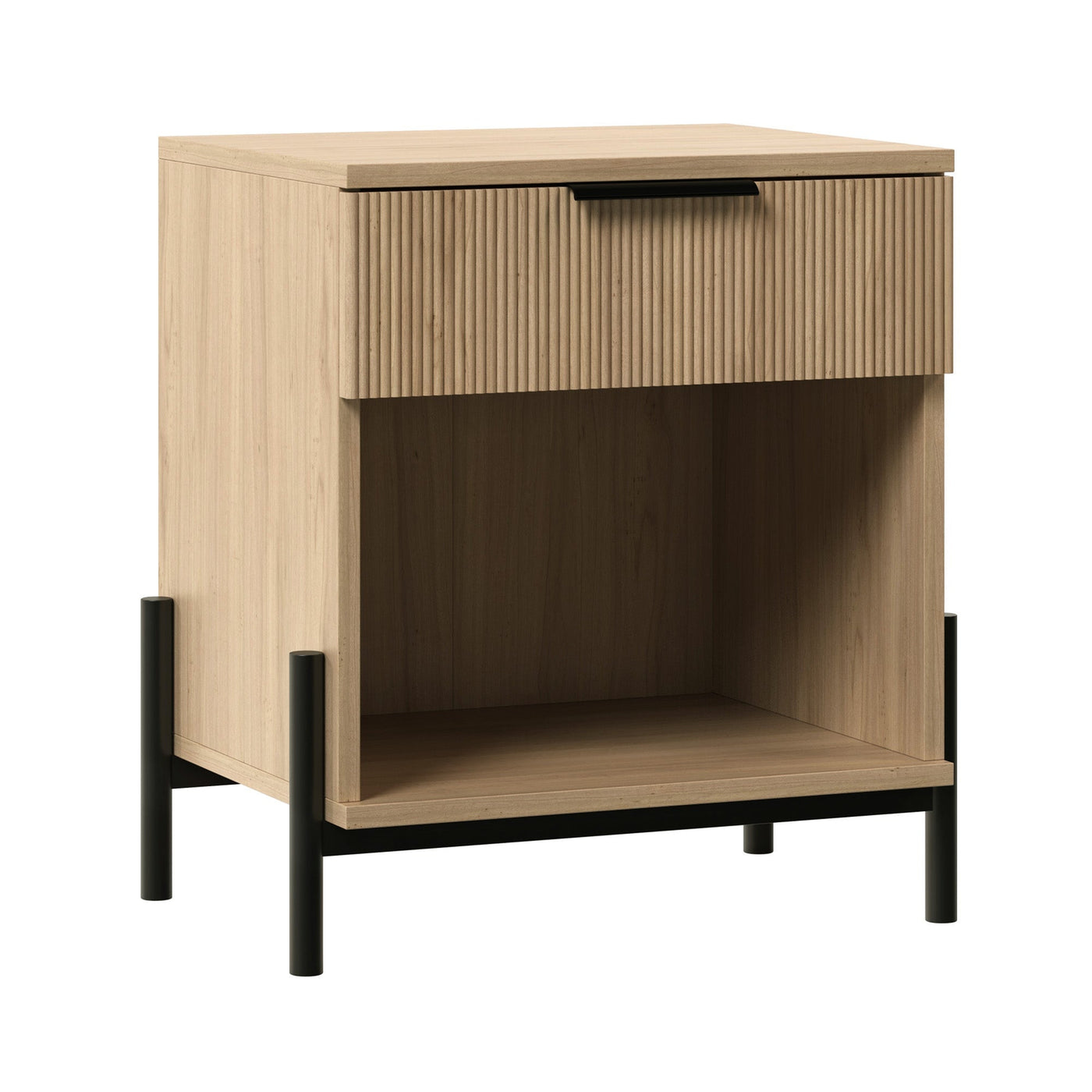 Paris Modern Reeded-Drawer Nightstand - Coastal Oak - Walker Edison
