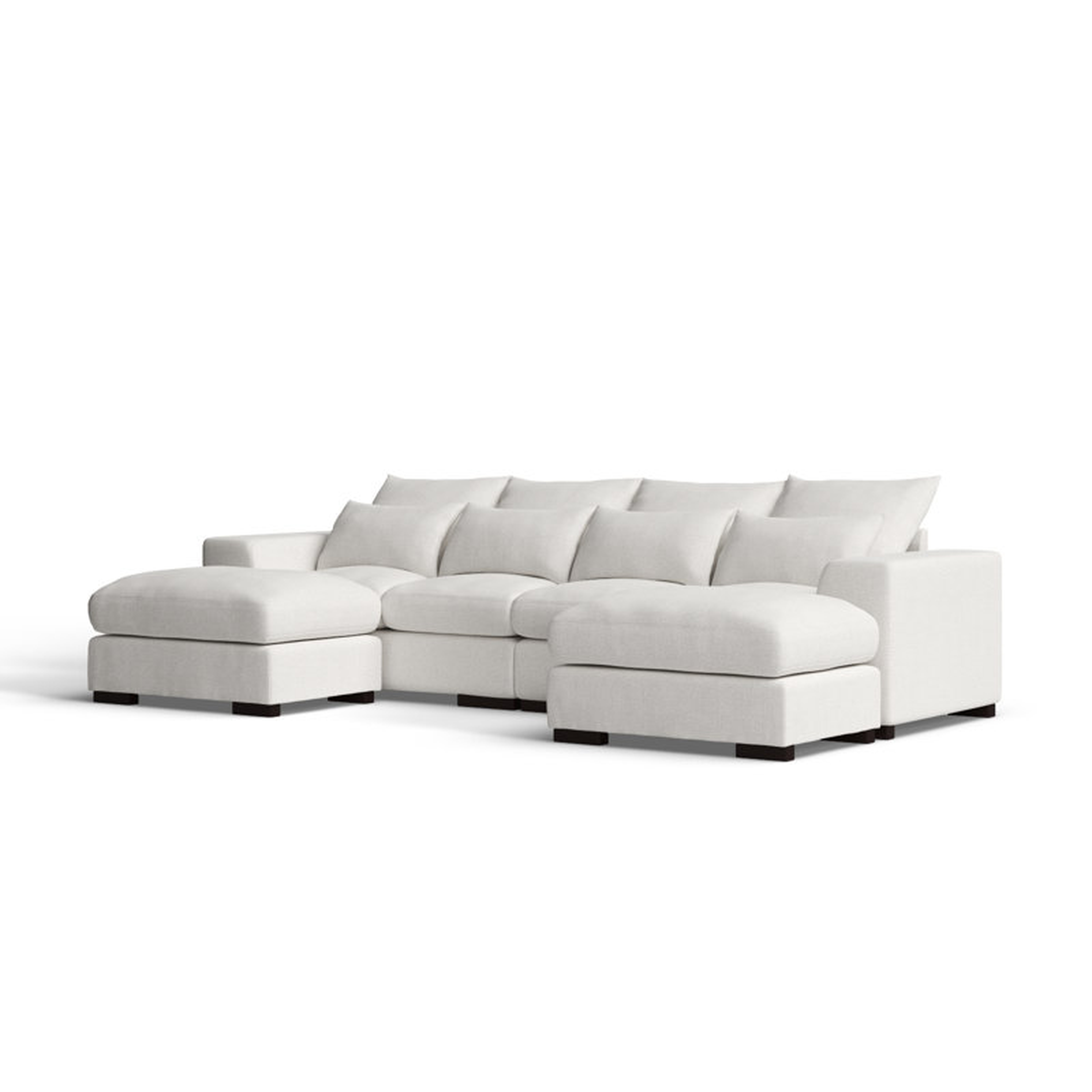 Biaggio Linen Blend Sectional with 2 Ottomans - Wayfair