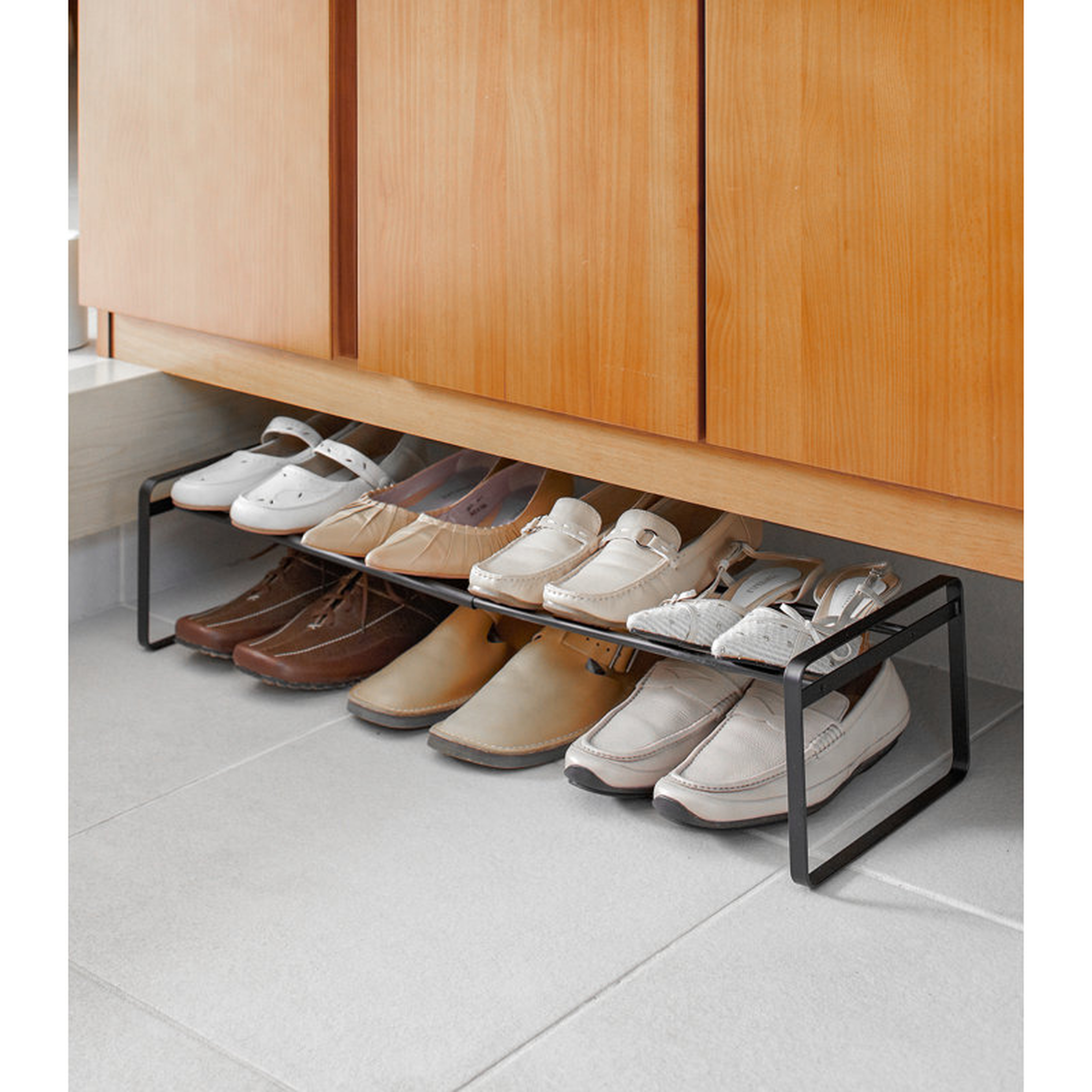 Yamazaki Home Adjustable Shoe Rack, Spacesaving Storage Solution, Steel, Expandable, Stackable - Wayfair