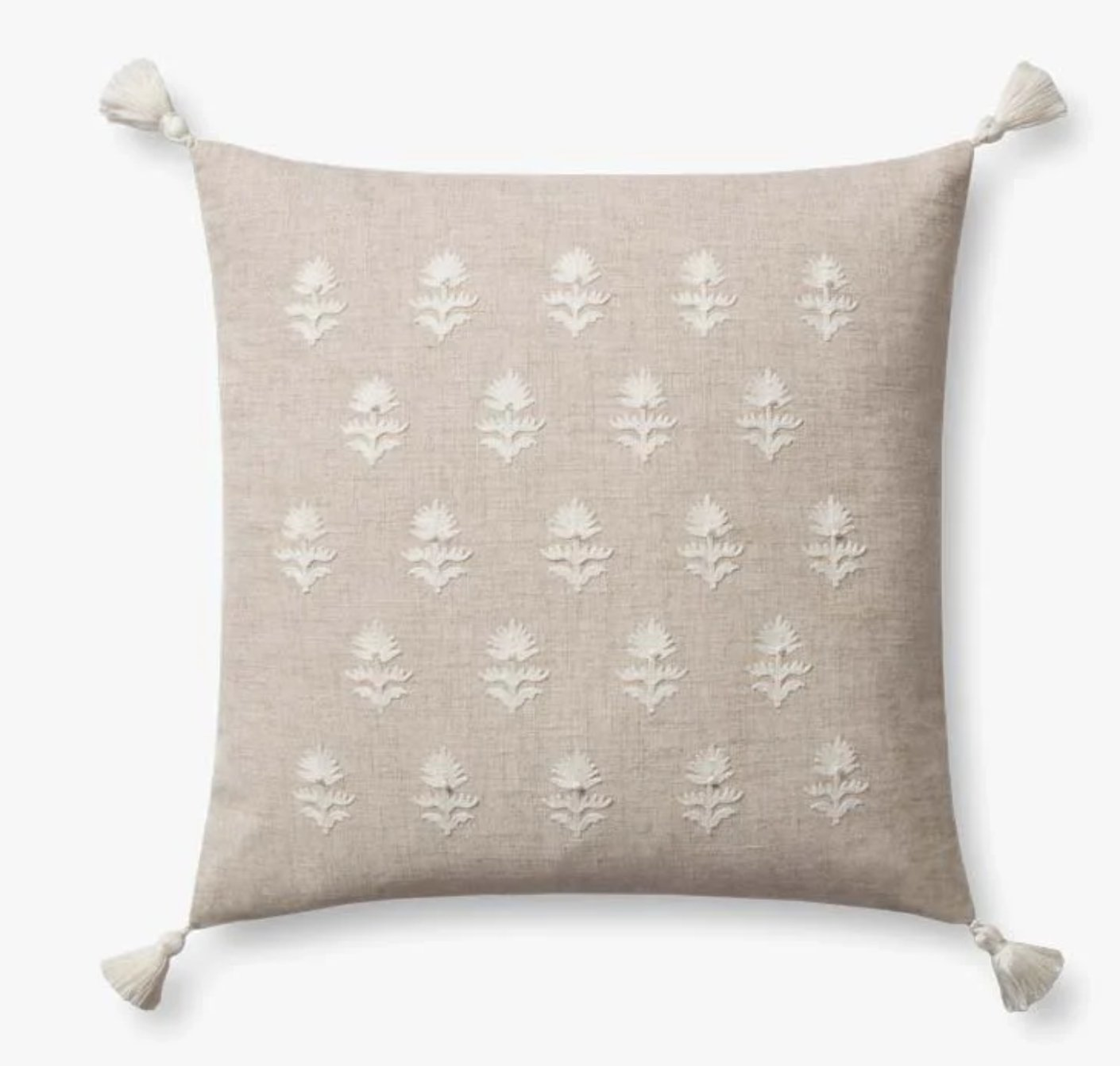 Magnolia Home by Joanna Gaines x Loloi Addison Natural / Ivory 18 " x 18" Cover w/Down - Loloi Rugs