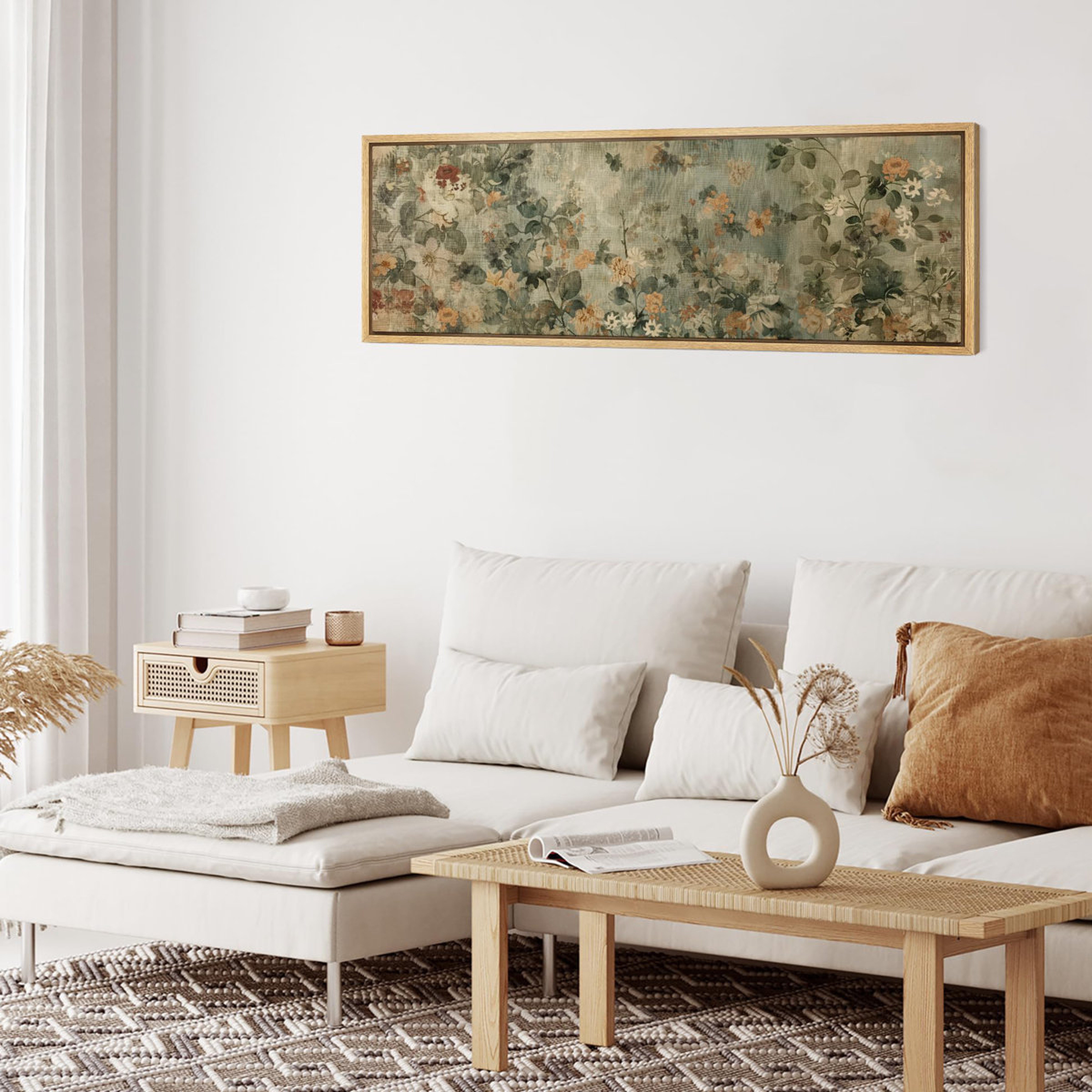 Minimalist Ink Branches Antique Retro Decor Extra Large Artwork Print Wall Art Bedroom - Wayfair