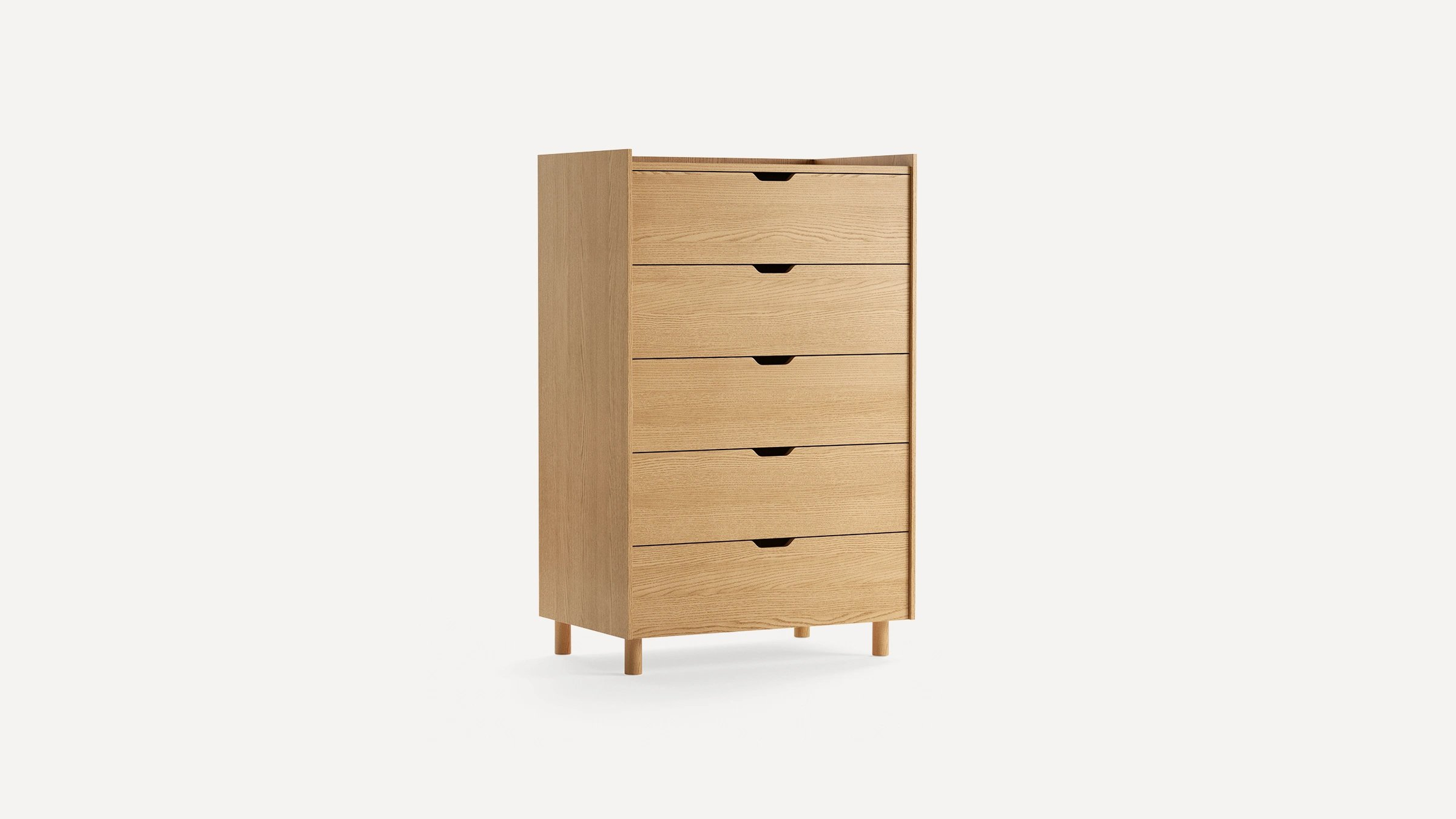 Burrow Prospect 5-Drawer Tall Dresser, Leg Finish: OakLegs - Burrow