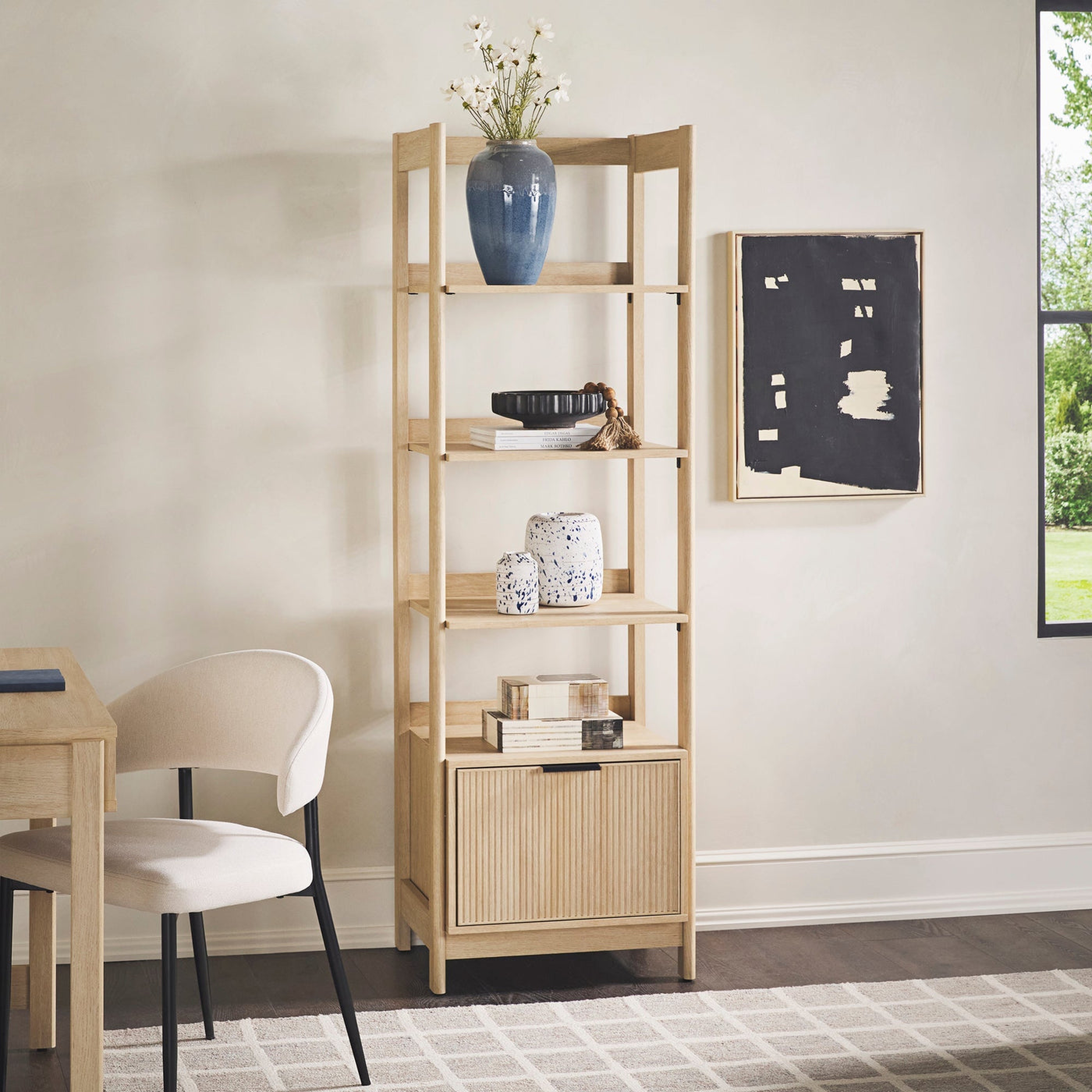 Holmes Modern Scandinavian Reeded Bookshelf - Walker Edison