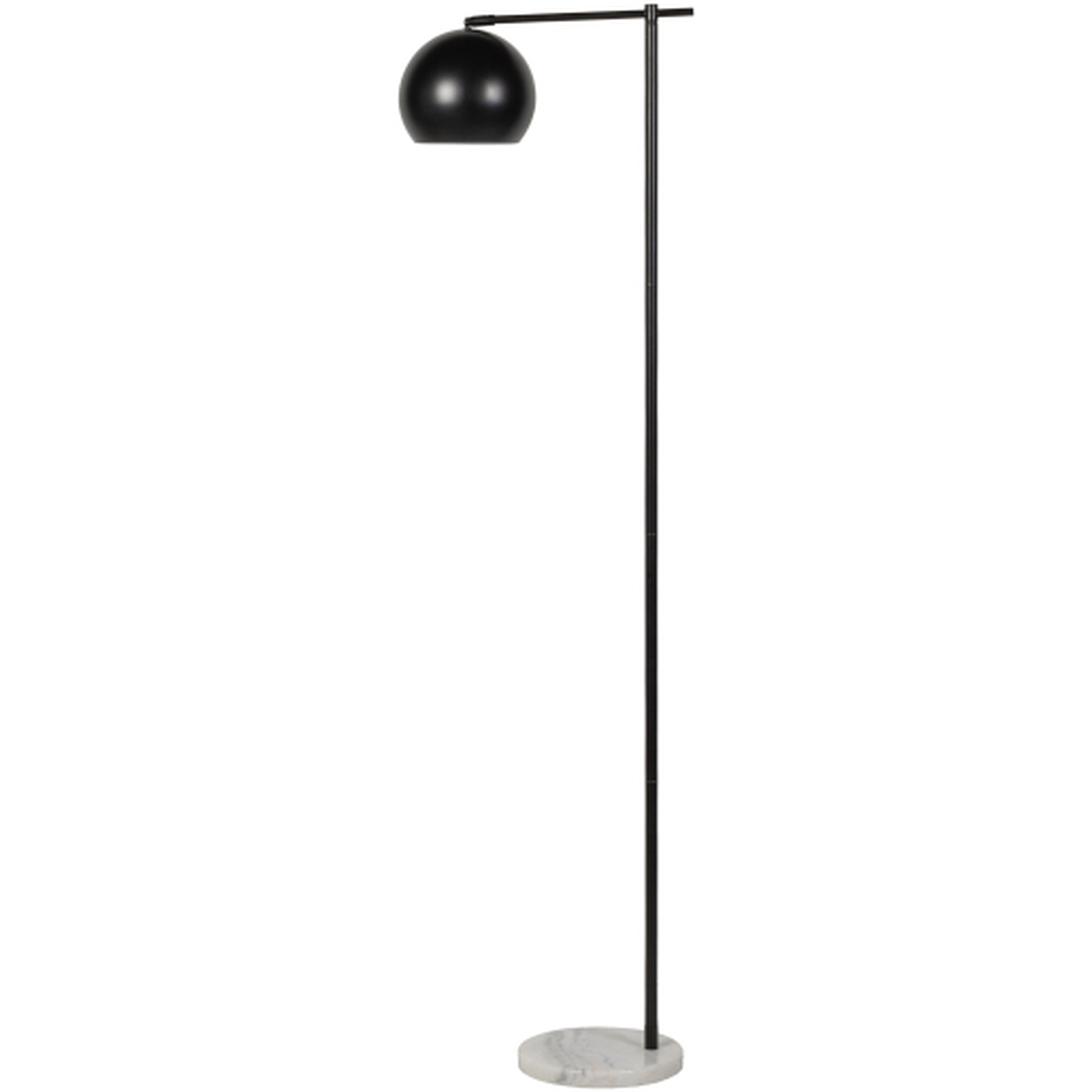 Livabliss Hartford Black Painted 63"H x 10"W x 10"D Task Floor Lamp - Surya