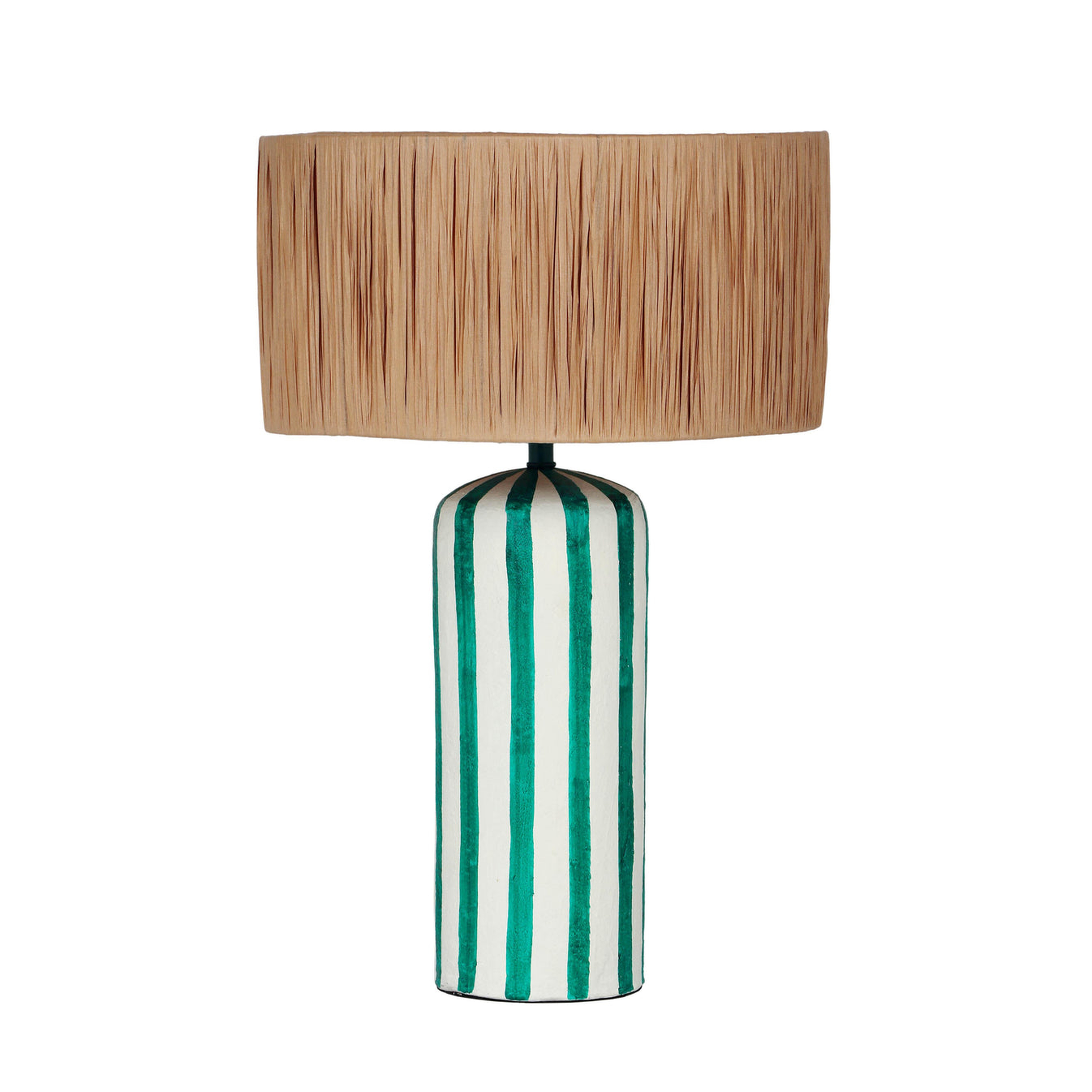 Ravello Green Striped Papier Mache Table Lamp - TOV FURNITURE