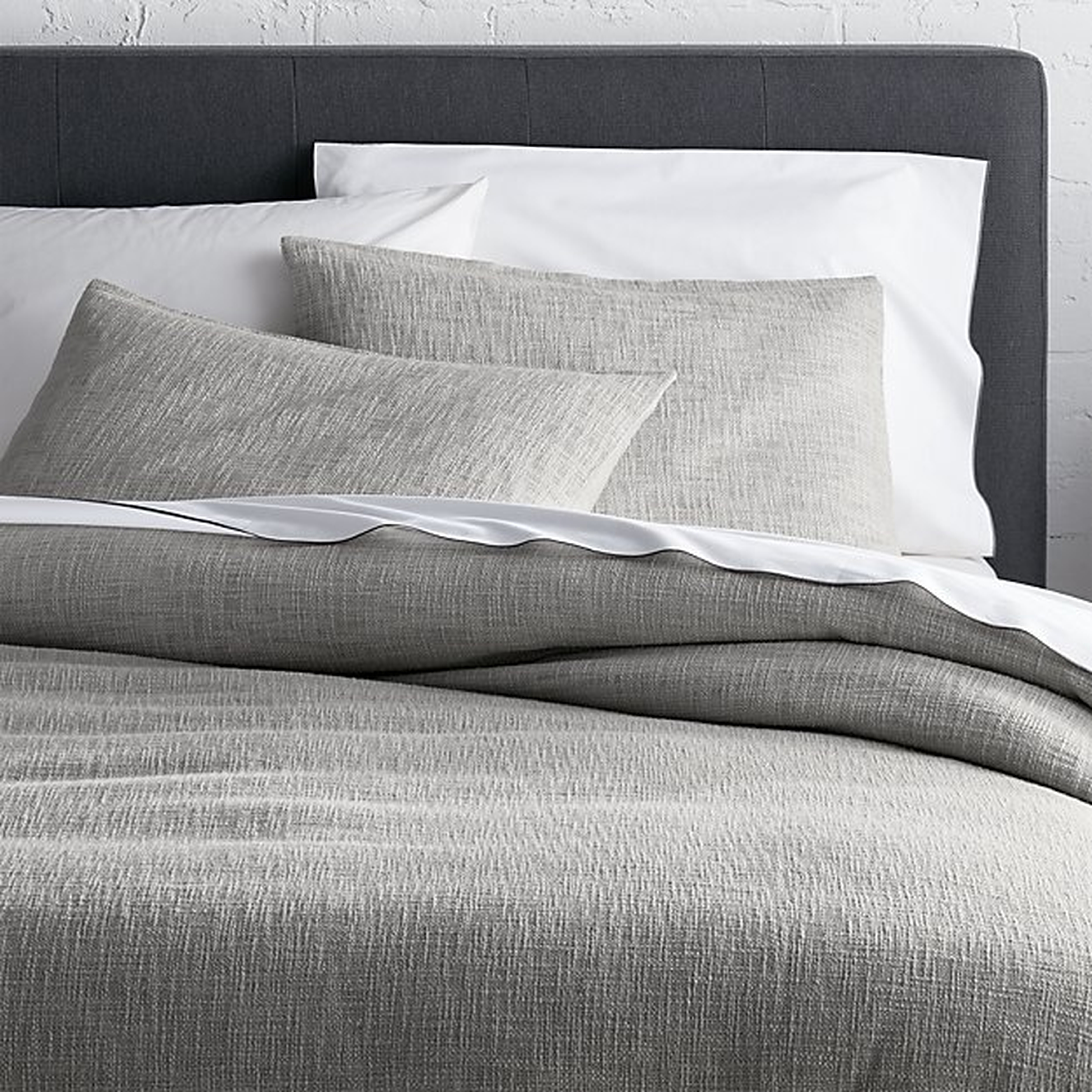 Lindstrom Cotton Grey King Duvet Cover - Crate and Barrel