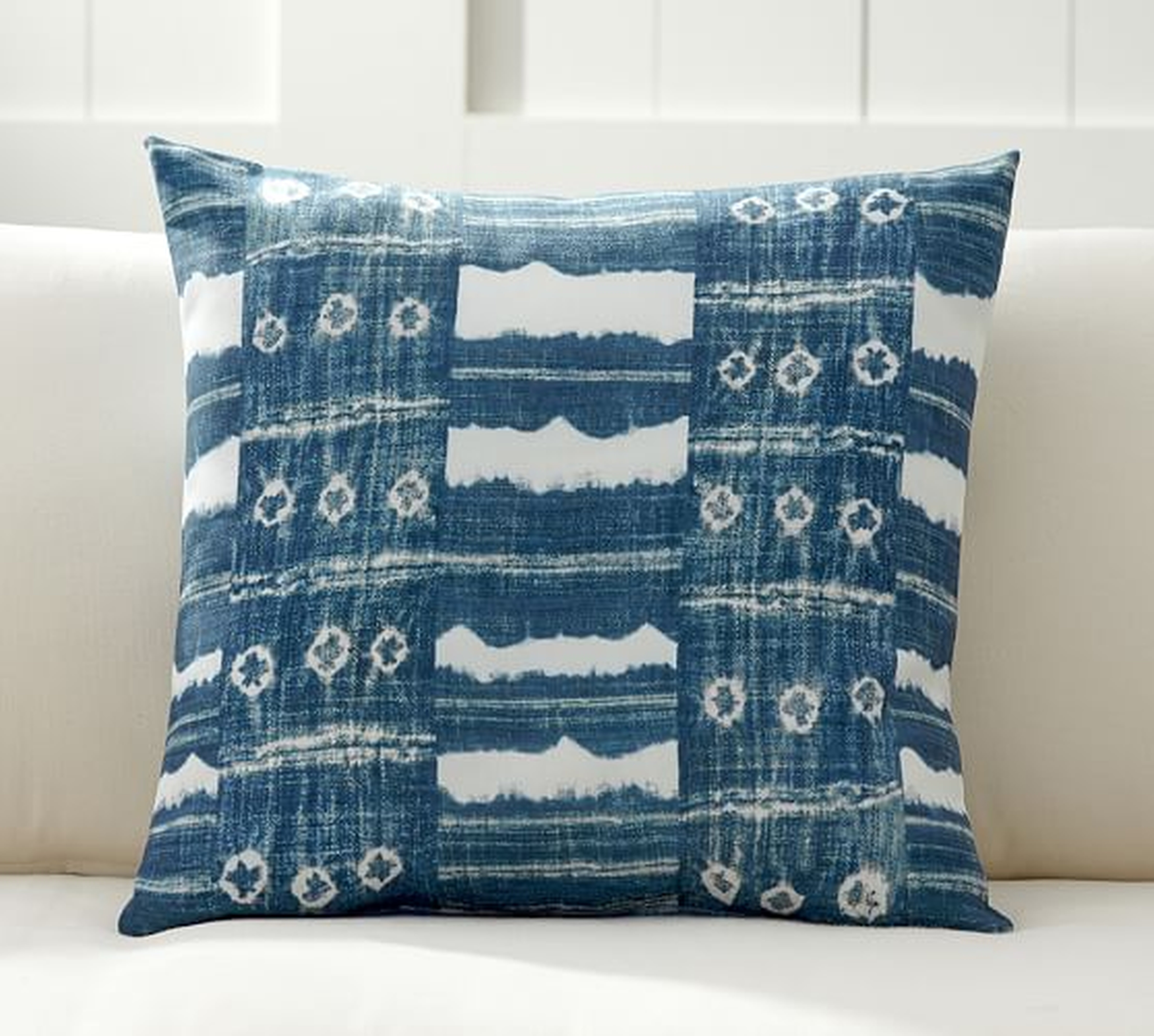 Zuma Stripe Indoor/Outdoor Pillow - BLUE- 22x22, With Insert - Pottery Barn