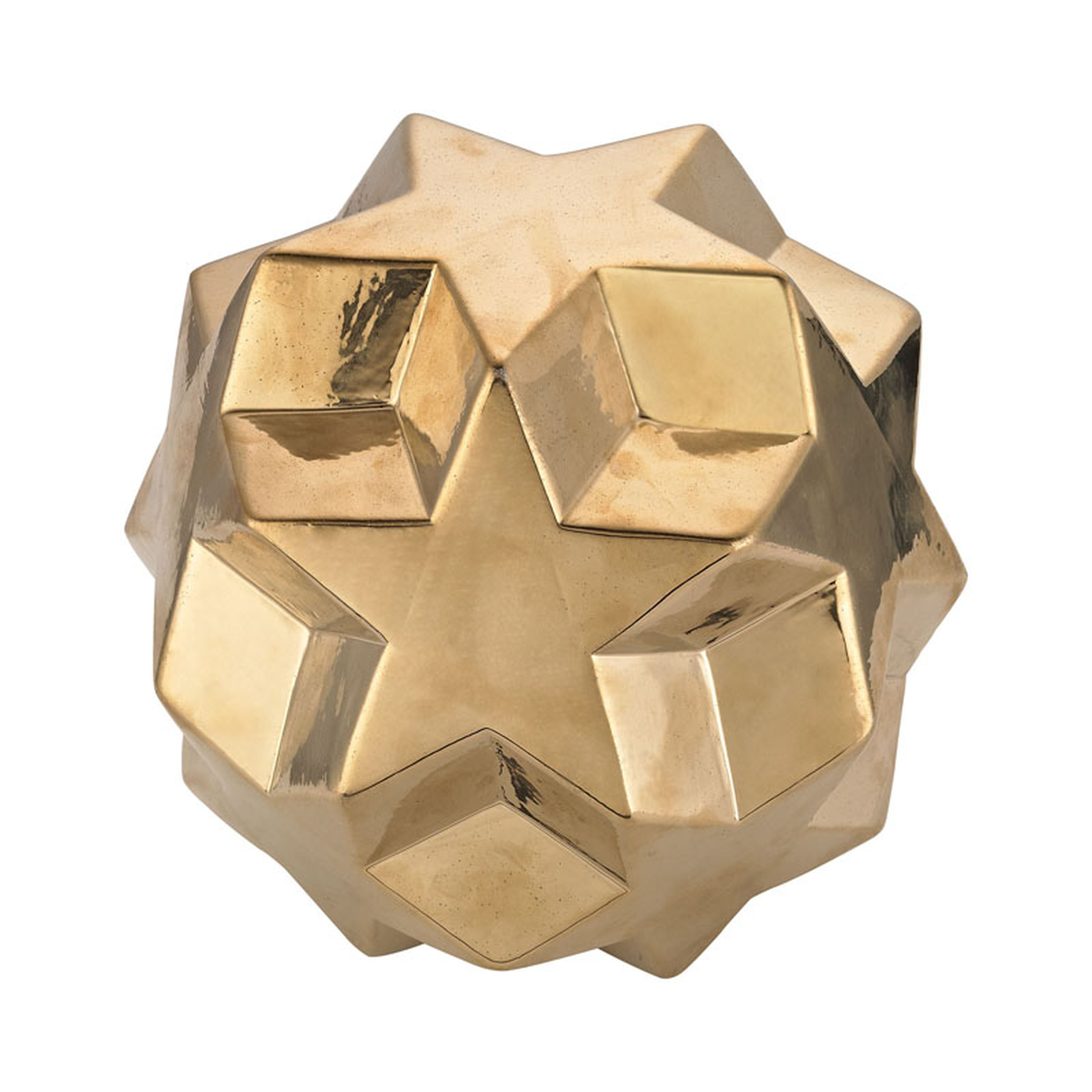 Ceramic Gold Table Top Star Ball - Elk Home