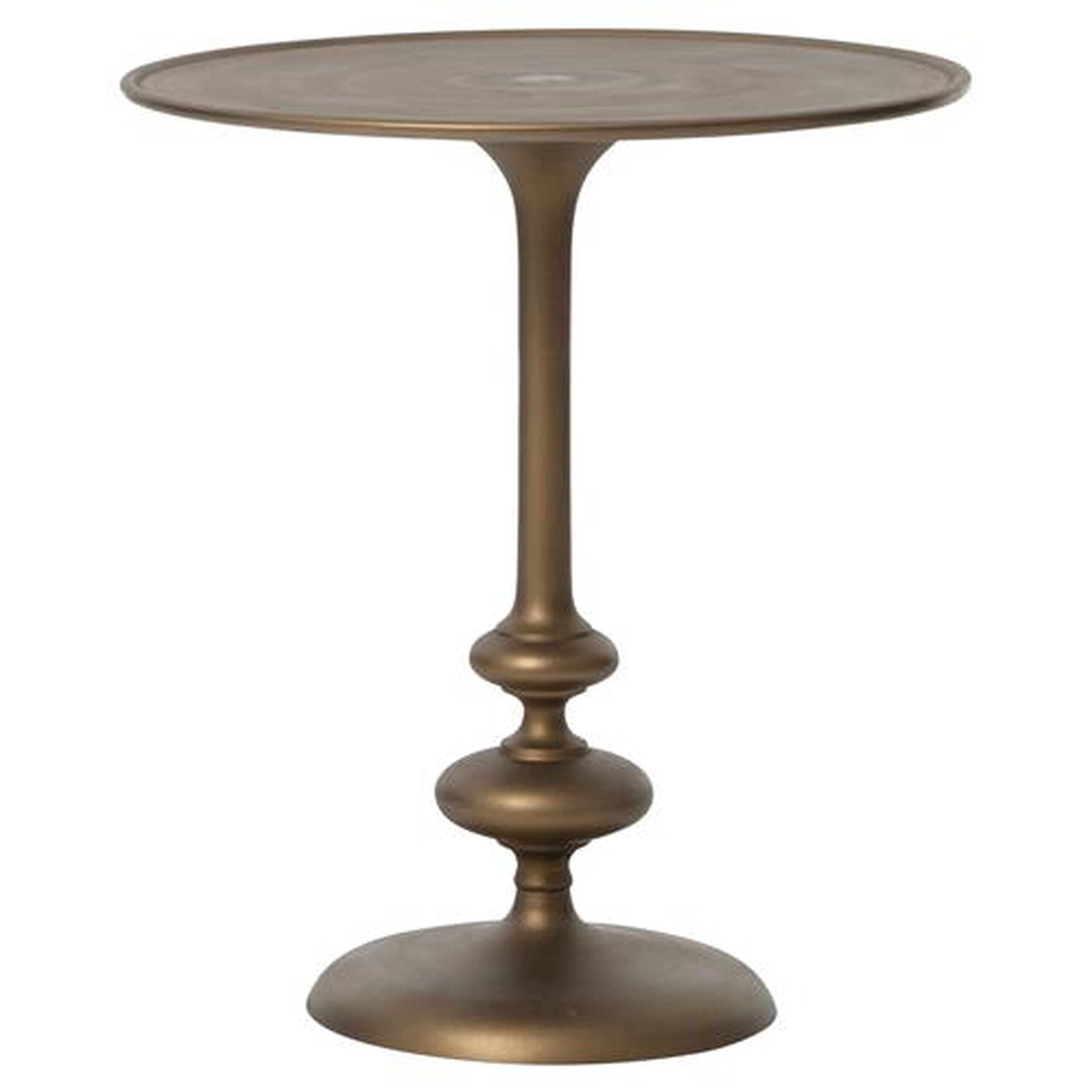 Berthold Global Brass Matchstick Pedestal Side End Table - Kathy Kuo Home