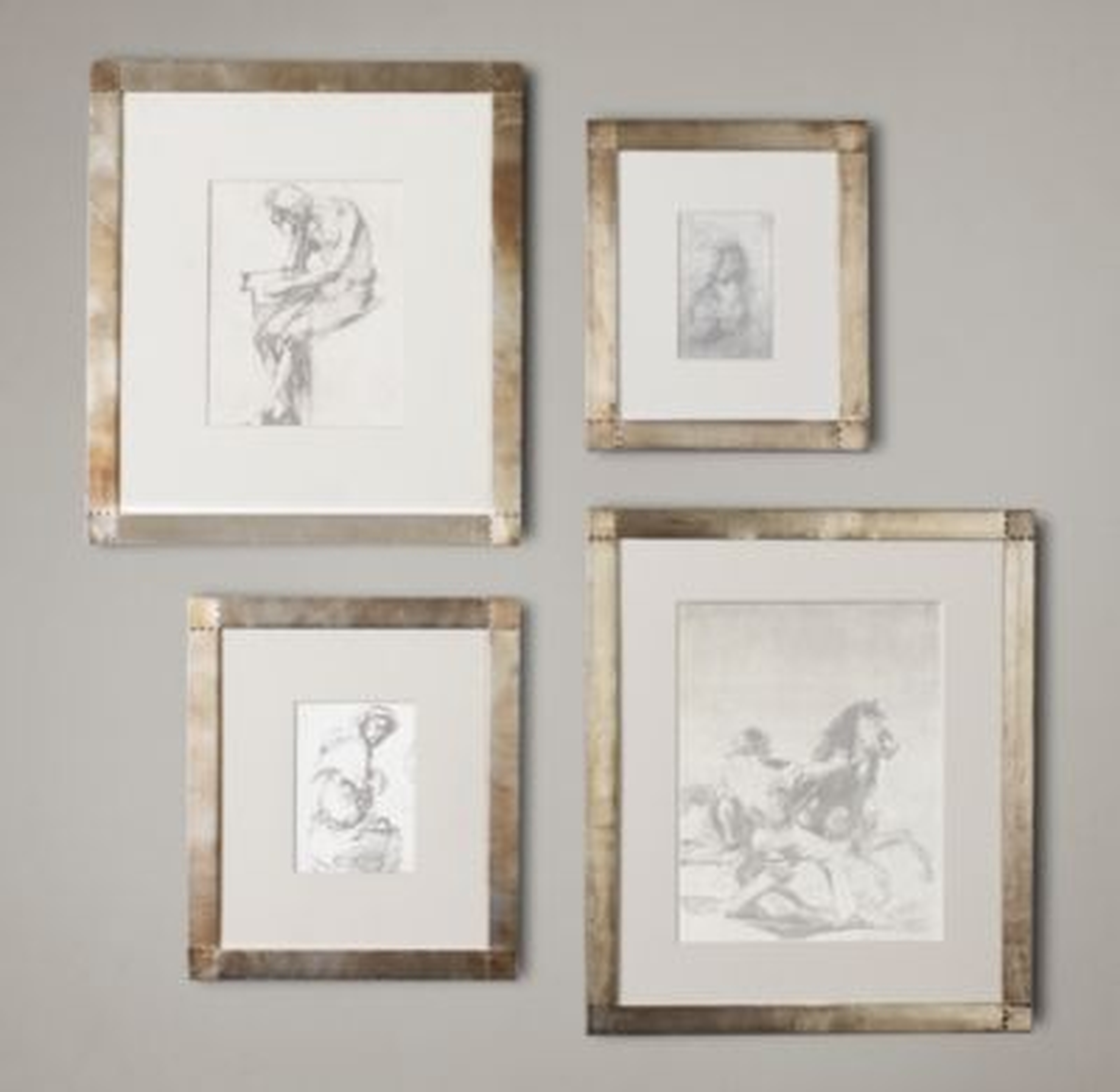 Antiqued Nailhead Gallery Frames Zinc - 8" x 10" - RH