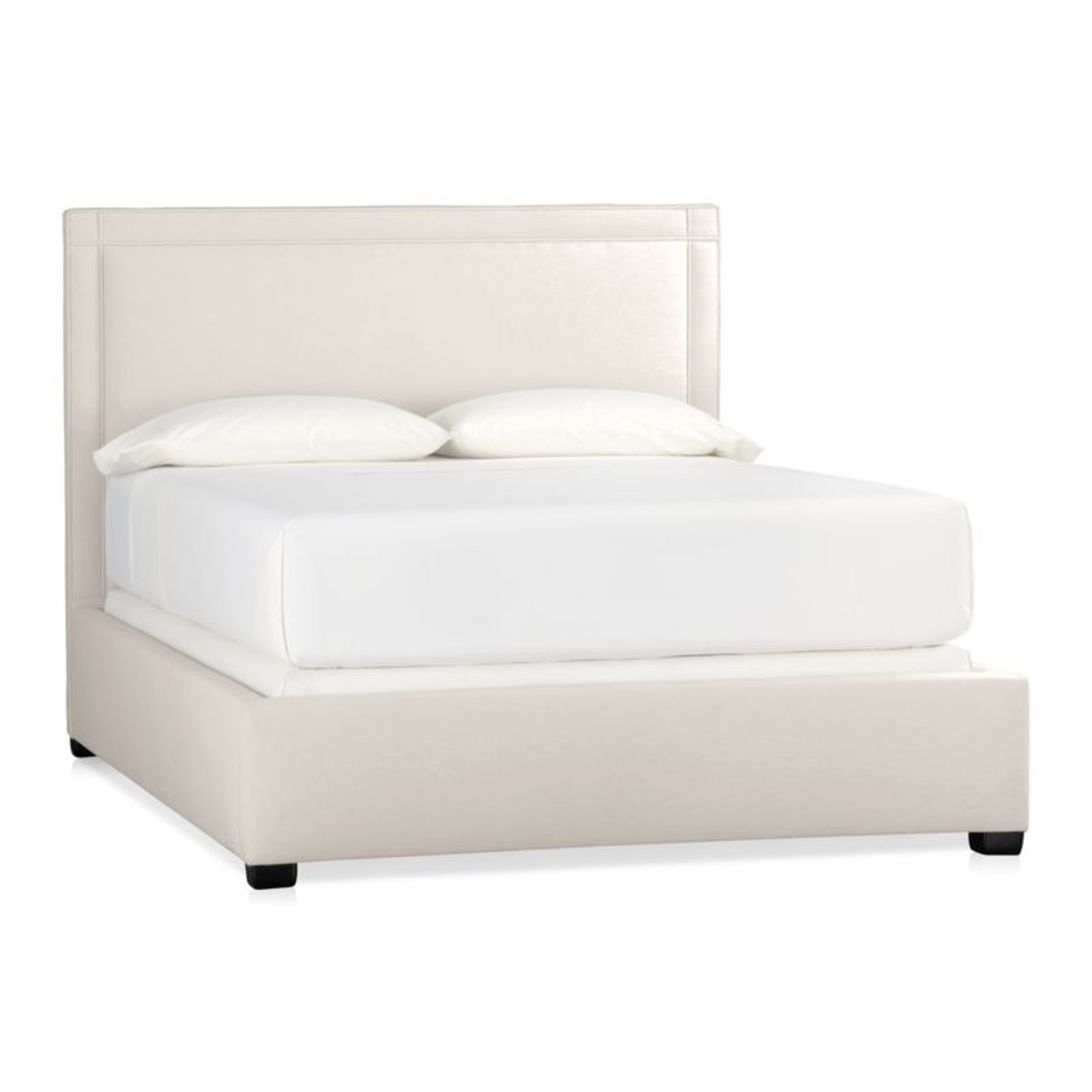Border Upholstered Queen Bed, Natural - Crate and Barrel