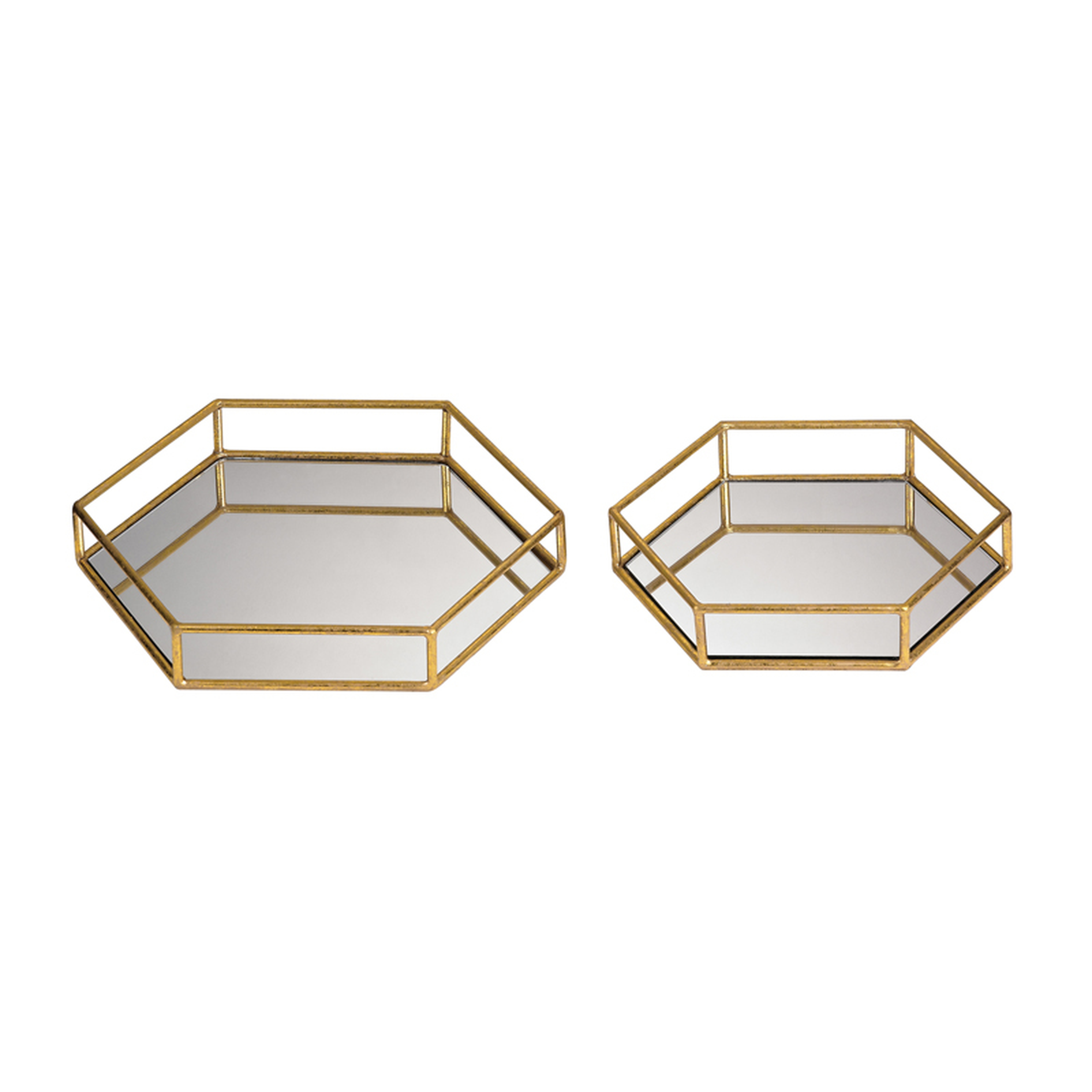 Mirrored hexagonal trays - Elk Home