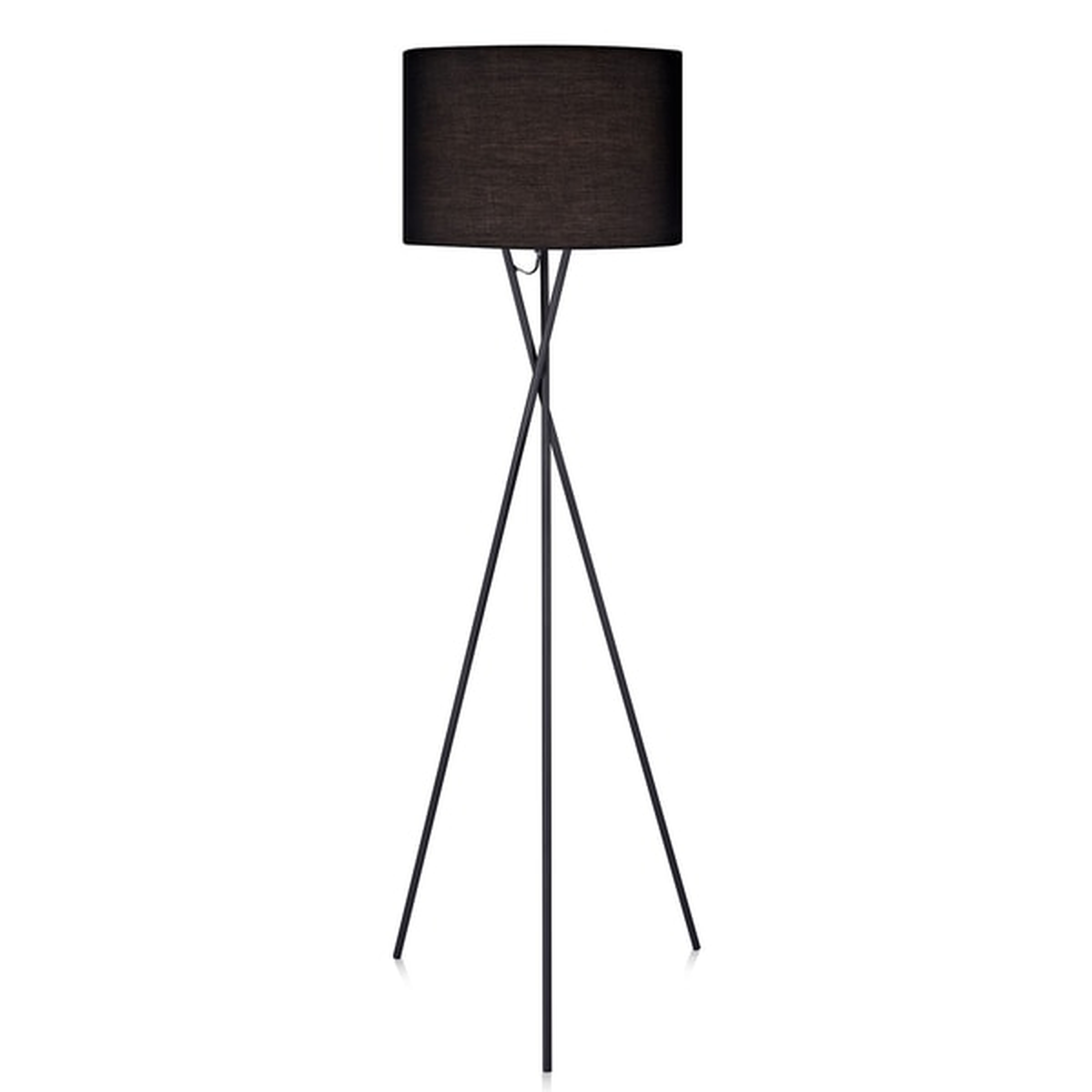 Cara Matte Black Tripod Floor Lamp with Black Shade (62.2 inches) - Overstock