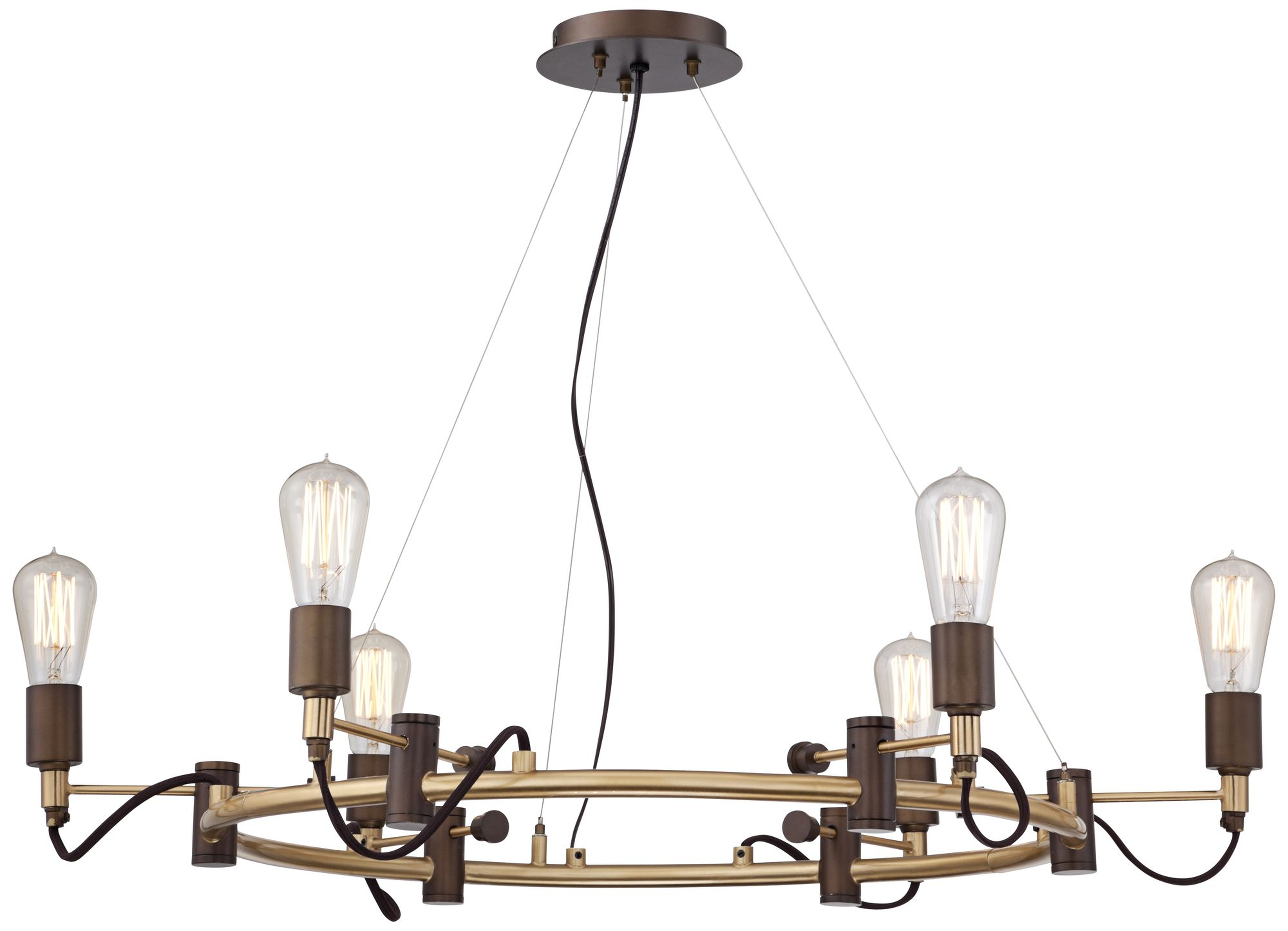 Henning 28 1/4" Wide Oil Rubbed Bronze 6-Light Chandelier - Lamps Plus