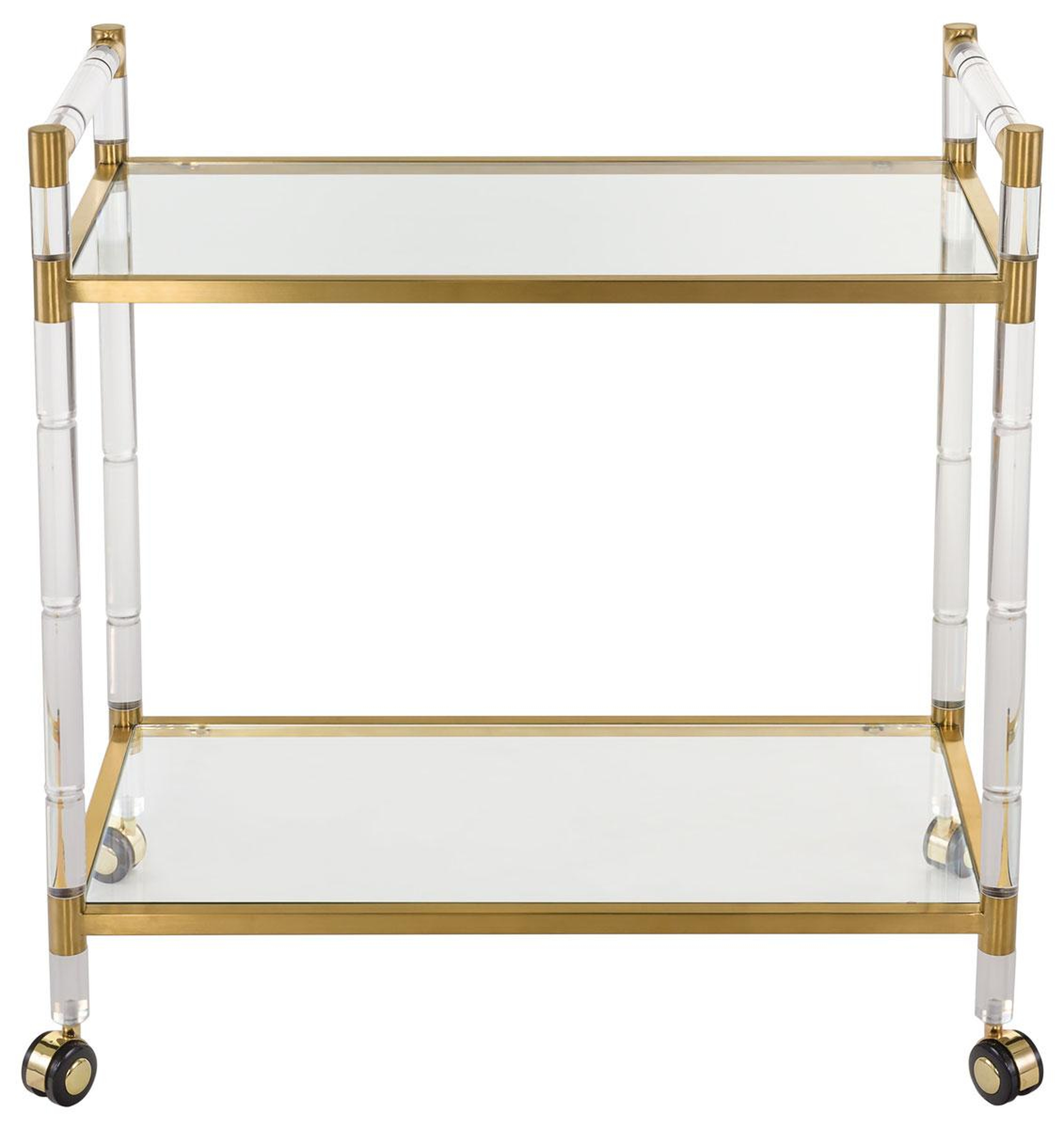 Duval Acrylic Bar Trolley - Bronze - Arlo Home - Safavieh