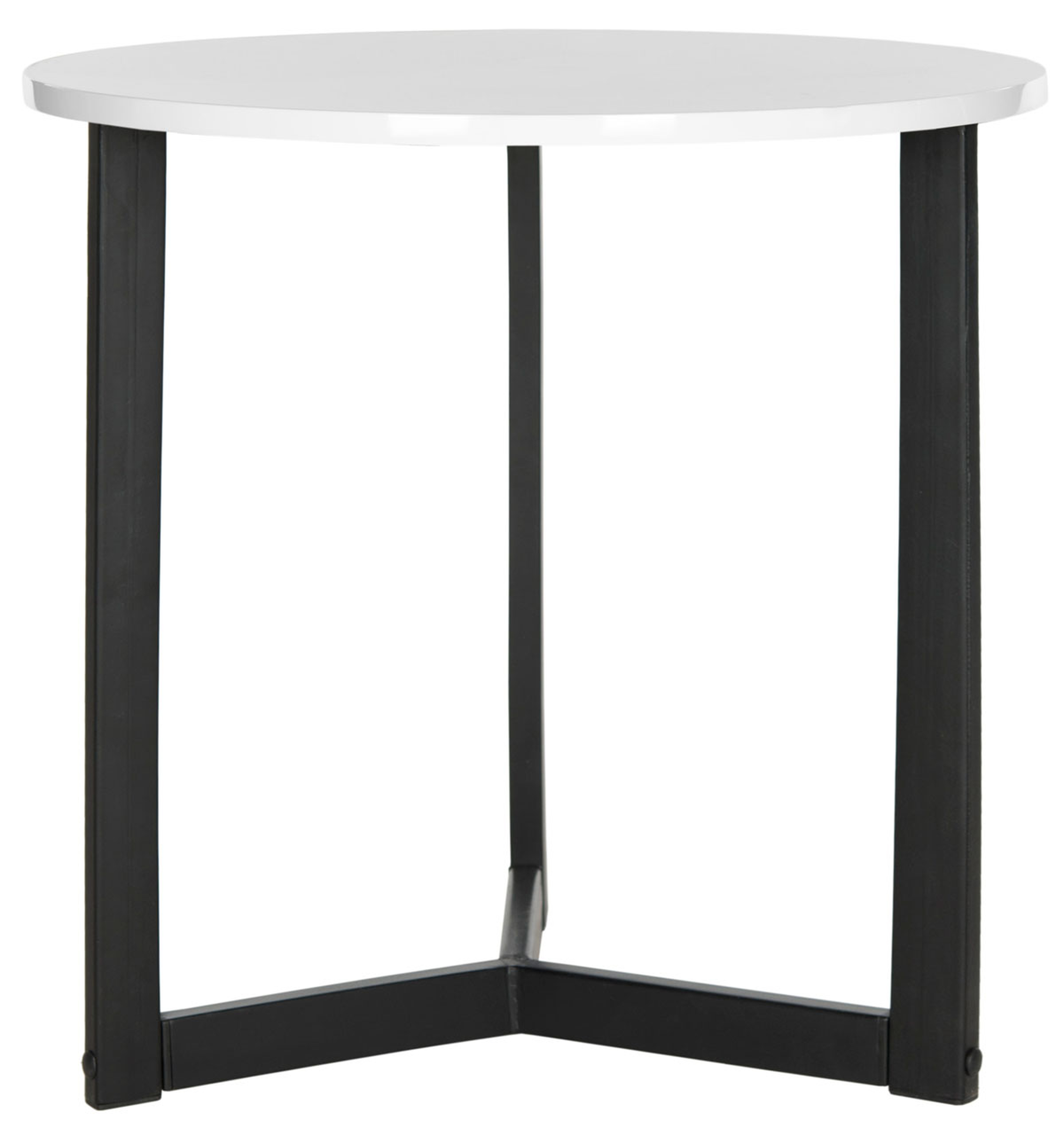 Leonard Mid Century Modern Wood End Table - White/Black - Safavieh - Arlo Home