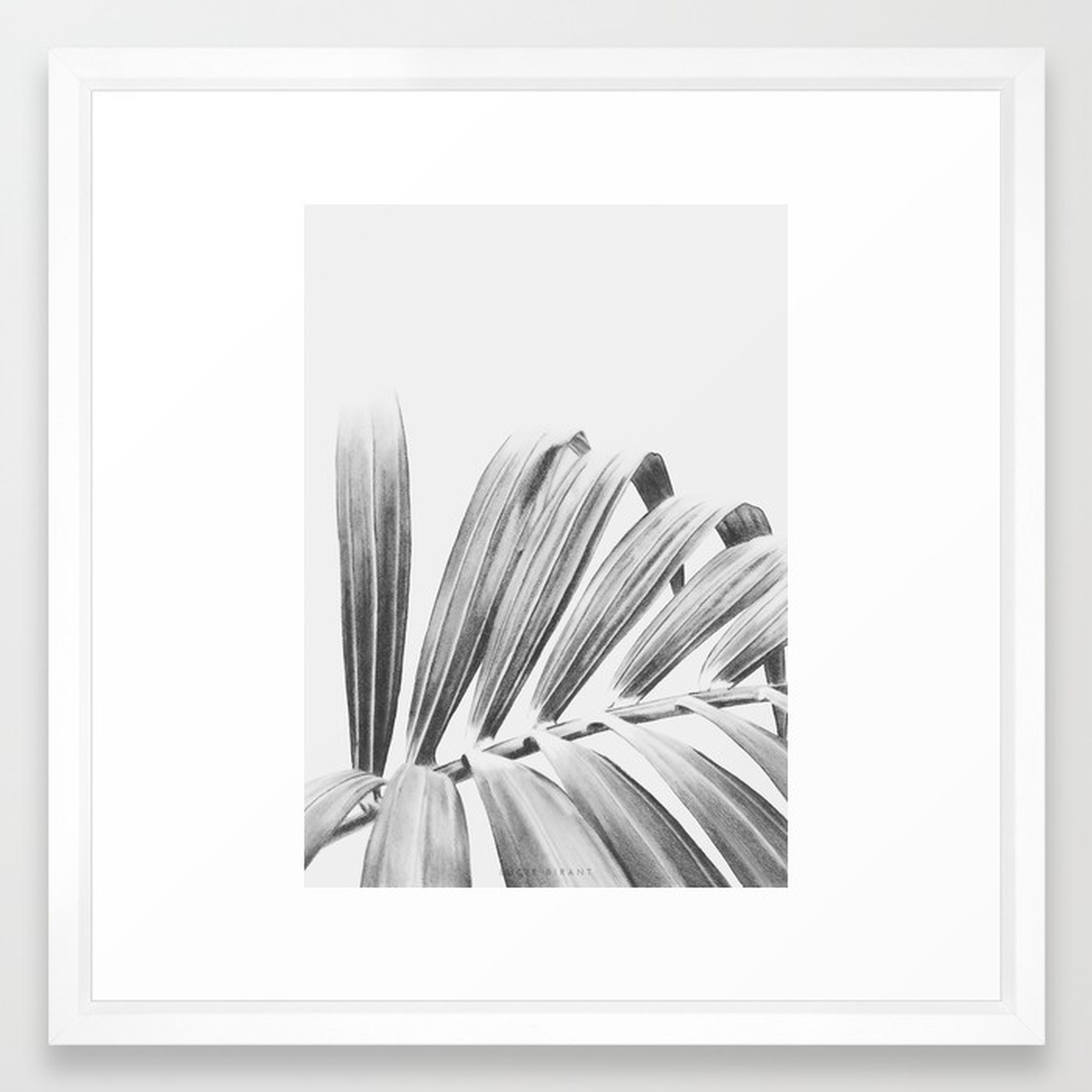 PALM Art Print - 22" x 22" - Vector White Frame with Mat - Society6