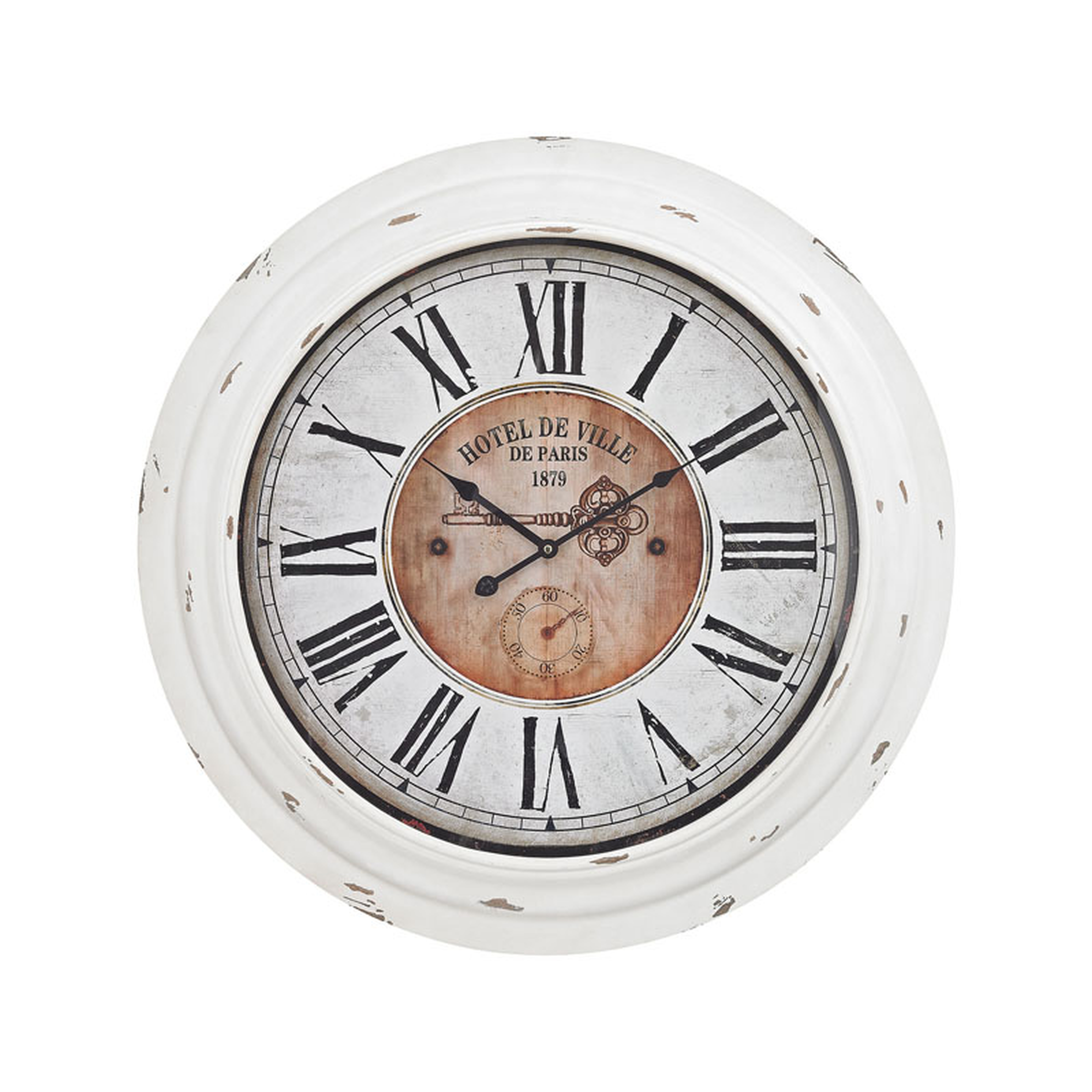 Theodore Wall Clock In Antique White - Elk Home