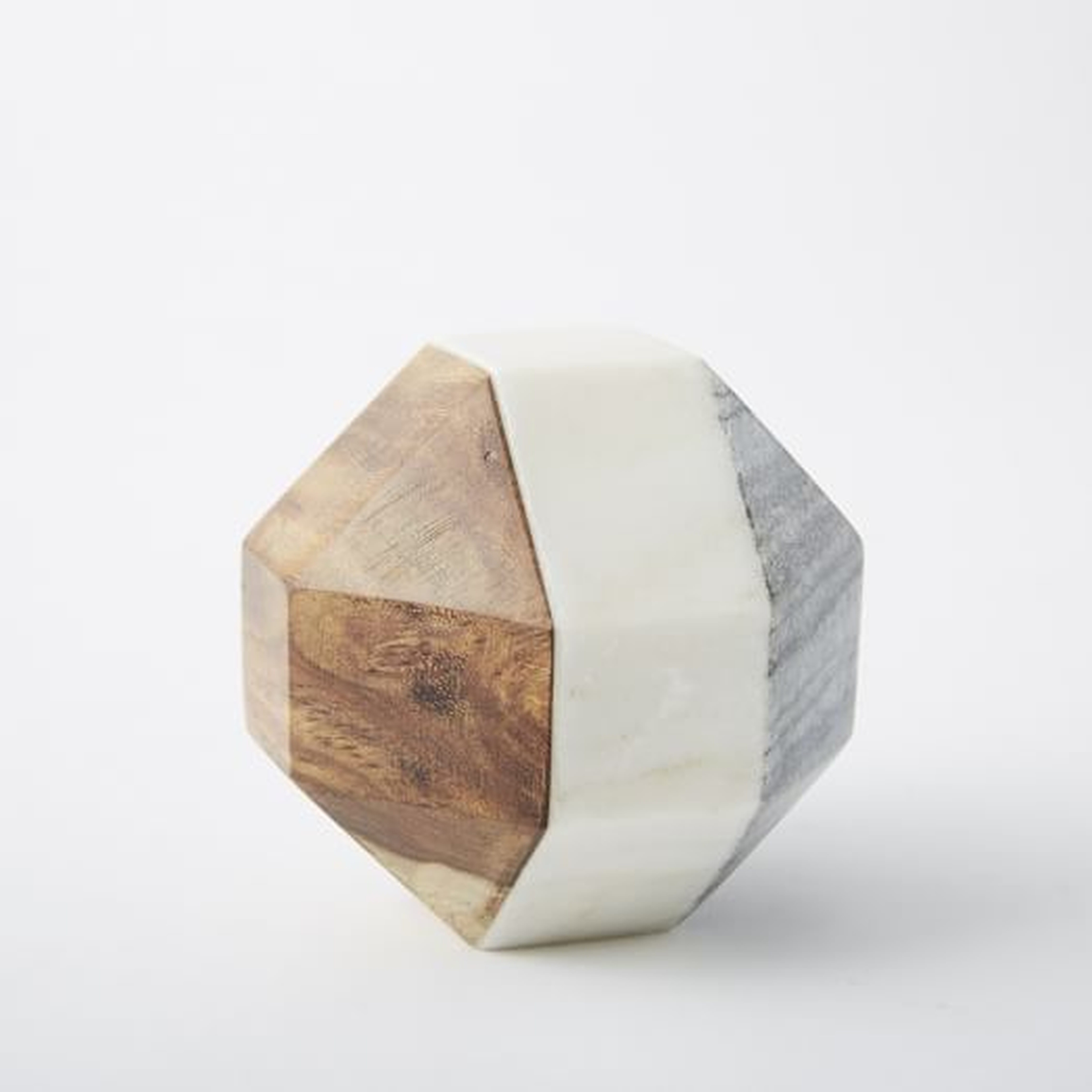 Marble + Wood Geometric Objects - Polyhedron - Small - West Elm